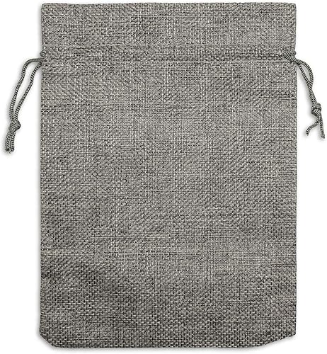 Miniatura 3 de TheDisplayGuys - Paquete de 12 bolsas de regalo de arpillera natural de 4 x 6 pulgadas con cordón (gris frío, pequeño) para recuerdos de fiesta,
