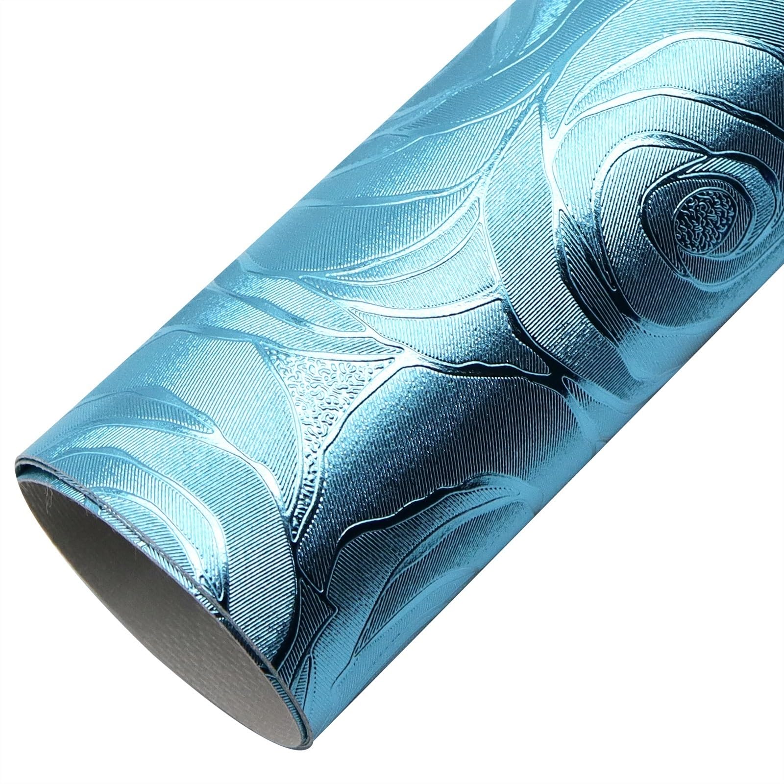 JMORCO Faux Leather Sheets 20 * 33cm Or 50 * 140cm Glossy Rose Flowers Fabric Faux Leather Sheets Synthetic Leather Roll DIY Handbag Wallet Earring (Color : 7blue, Size : 20x33cm) — image 1