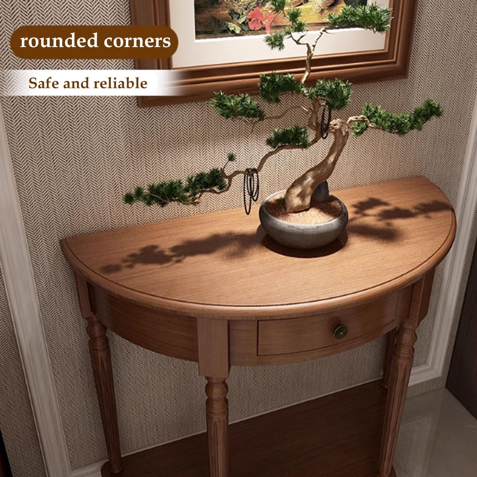 Console Rustique en Bois avec Tiroirs