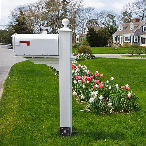 Miniatura 7 de TPSHKE Paquete de 8 anclajes en forma de U, base de poste de 4 x 4 pulgadas para hormigón, soporte de poste de pérgola negro galvanizado con