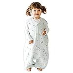 Tealbee Dreamsuit Toddler Sleep Sack with Feet - Walker Sleep Bag with Legs, Rayon made from Bamboo, Summer 0.8 TOG, 2-Way Zipper, 2T-3T - Croissant