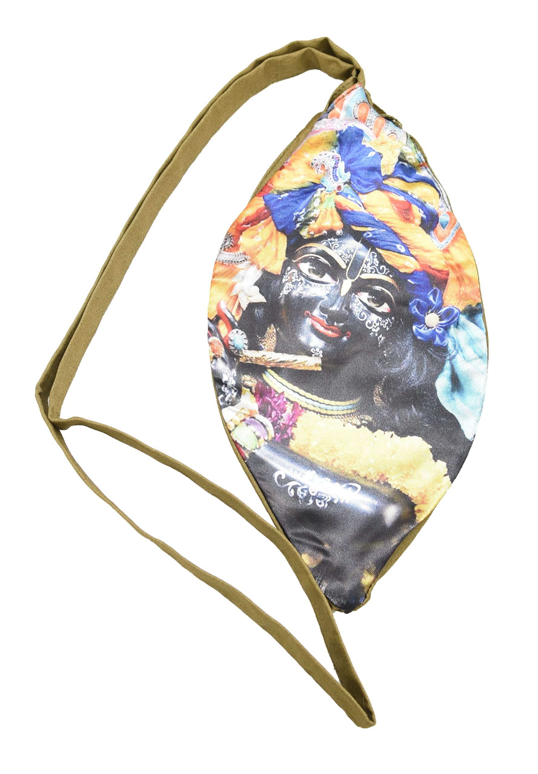 Spiritual World Digital Printed Krishan Ji Cotton Bead Bag/Japa Mala Bag/Jholi/Chanting Bag with Zip Pocket Desgin #6