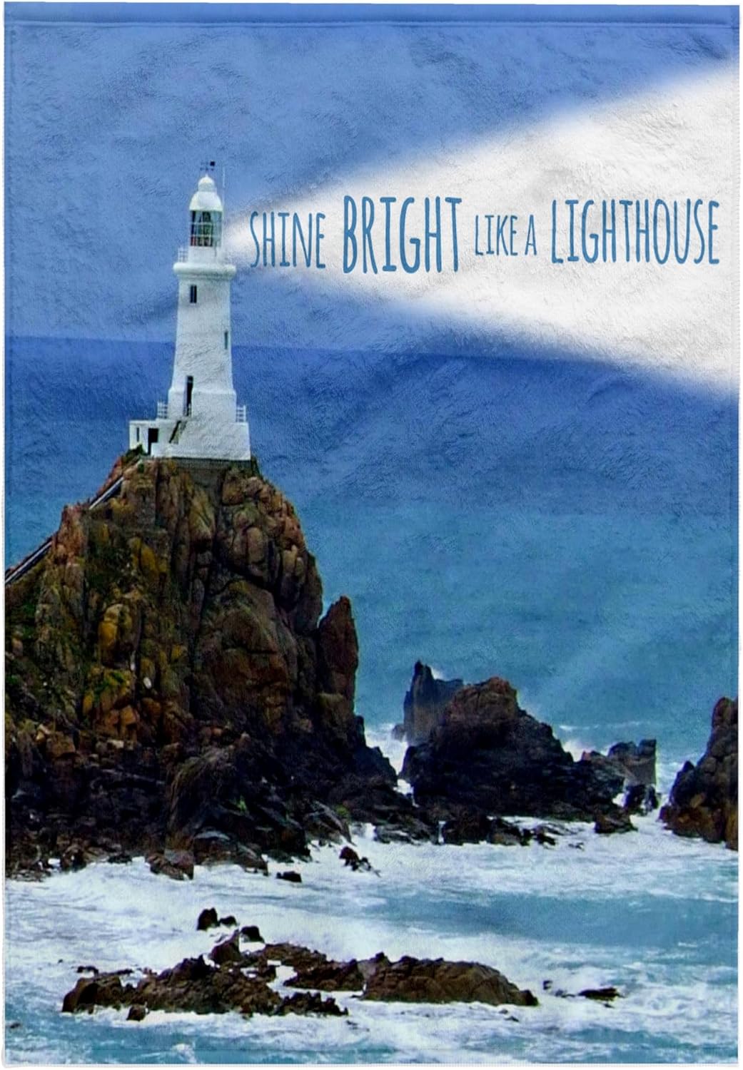 3dRose Shine Bright Like a Lighthouse - Inspiring Motivational Motivating Nautical Word Saying Light House 22x30 Bath Hand Pool Towel