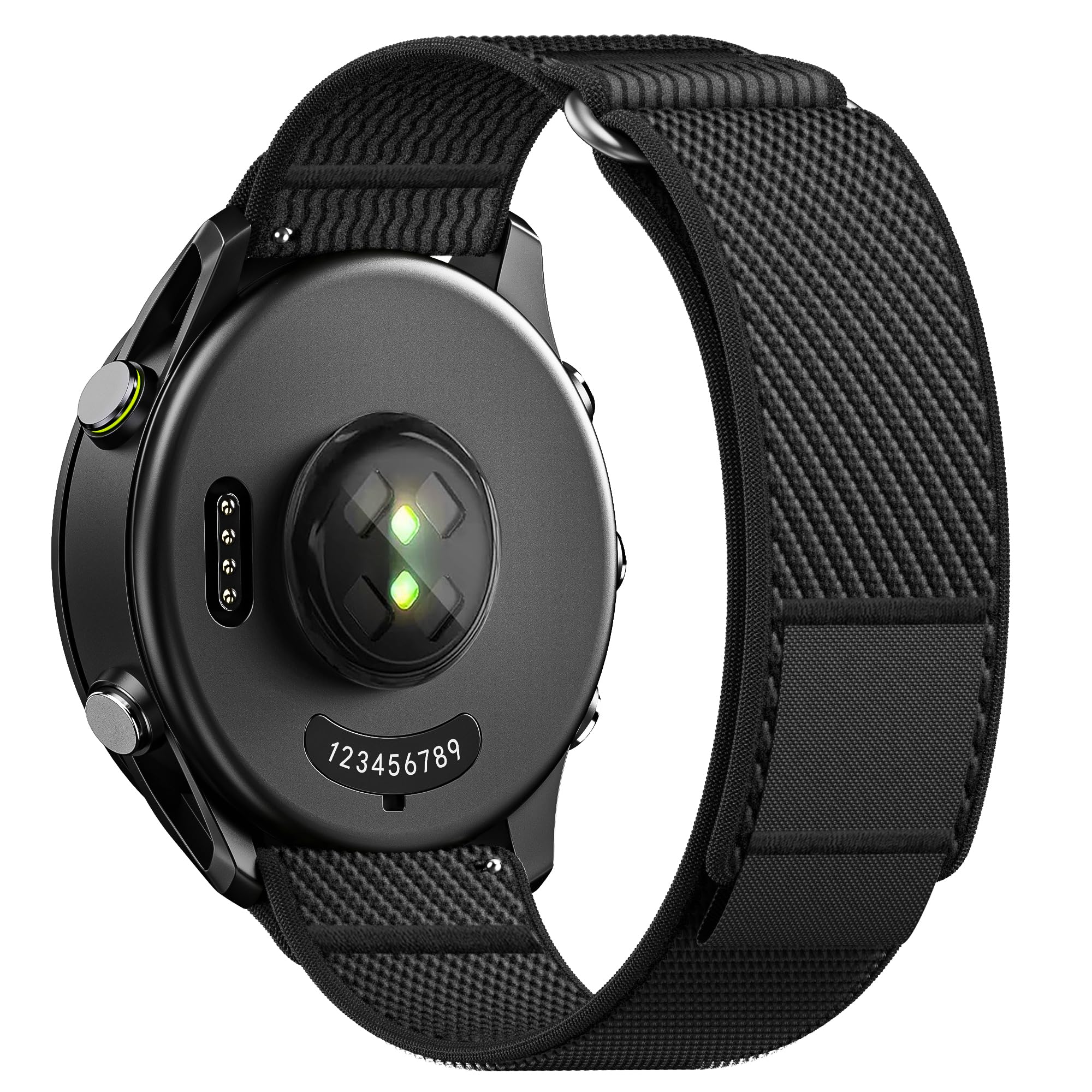 Photo 1 of ANCOOL Nylon Watch Band Compatible with Garmin Venu 3/Venu 4 45mm/Venu 2/Forerunner 265/255/Vivoactive 4, 22mm Quick Release Watch Band for Galaxy Watch 46mm/3 45mm for Men(Black/Grey, L)