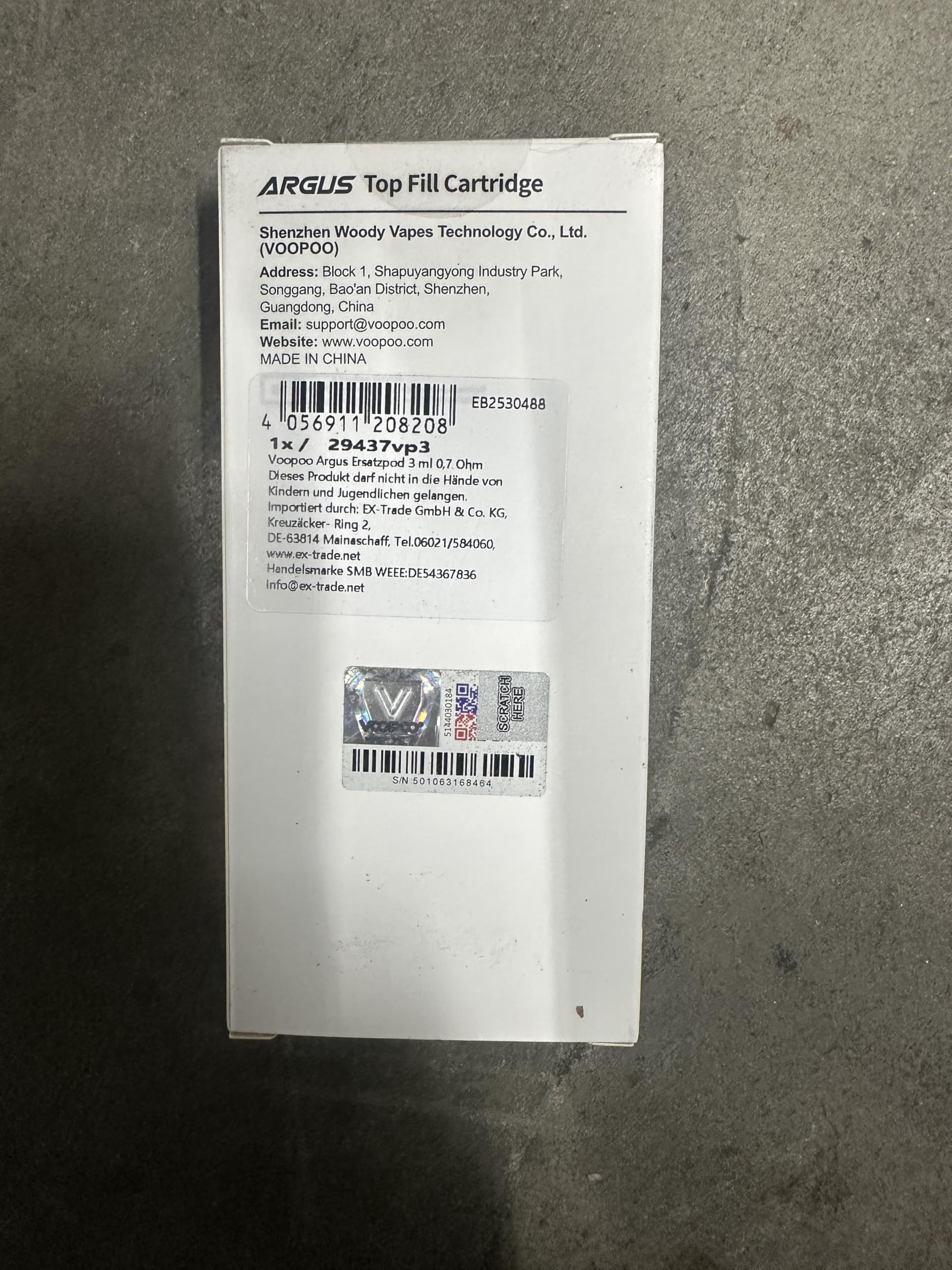 VOOPOO Argus Pod Cartridge 3ml 0.7ohm Top Fill, 3 Pieces VOOPOO Argus Pod Cartridge 3ml 0.7ohm Top Fill, 3 Pieces