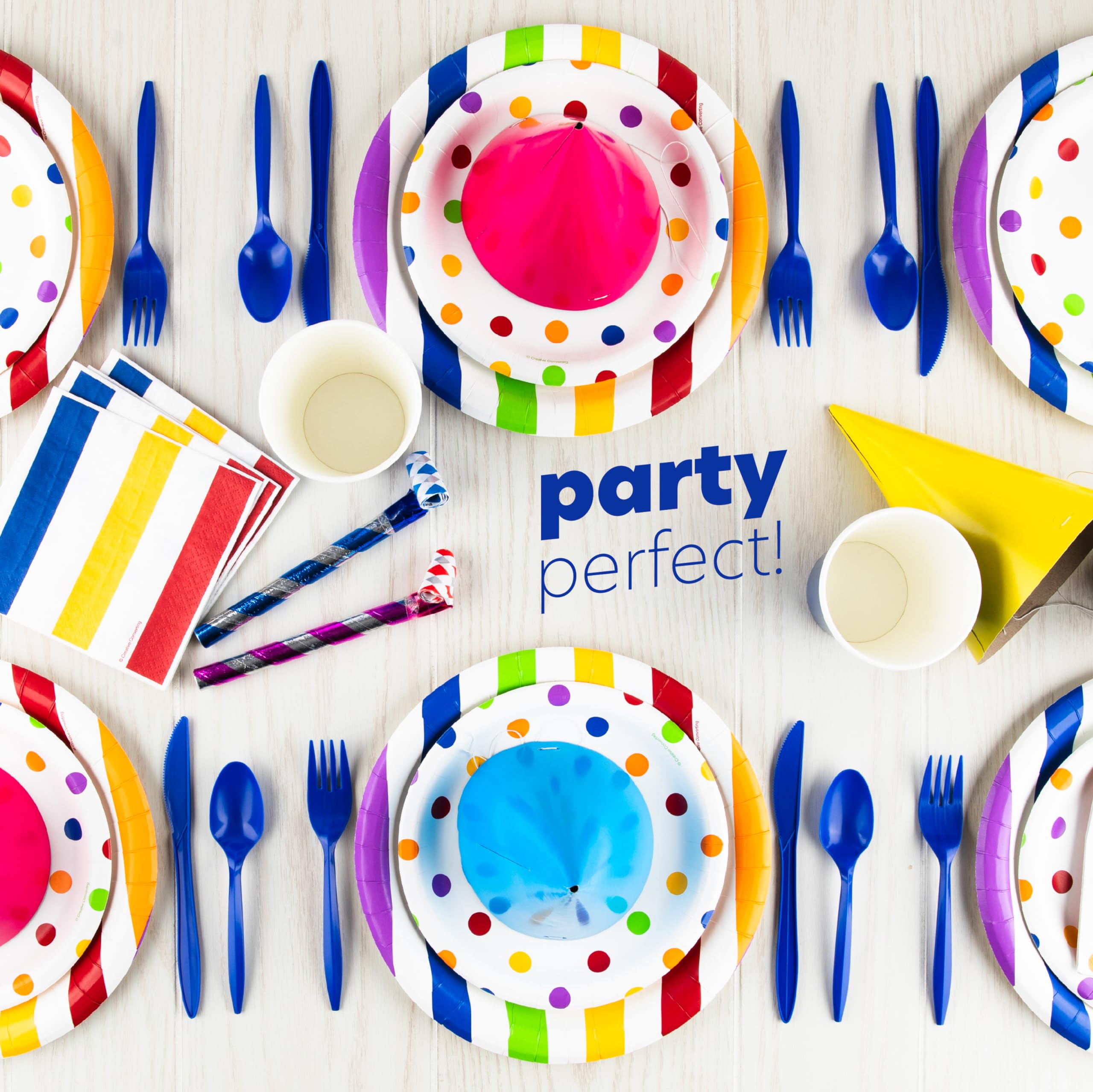 PLASTICPRO 1000 piece Cutlery Combo set of Blue Plastic Forks, Spoons, and Knives Disposable Colored Cutlery Bulk Pack Variety Pack for Party Home Office