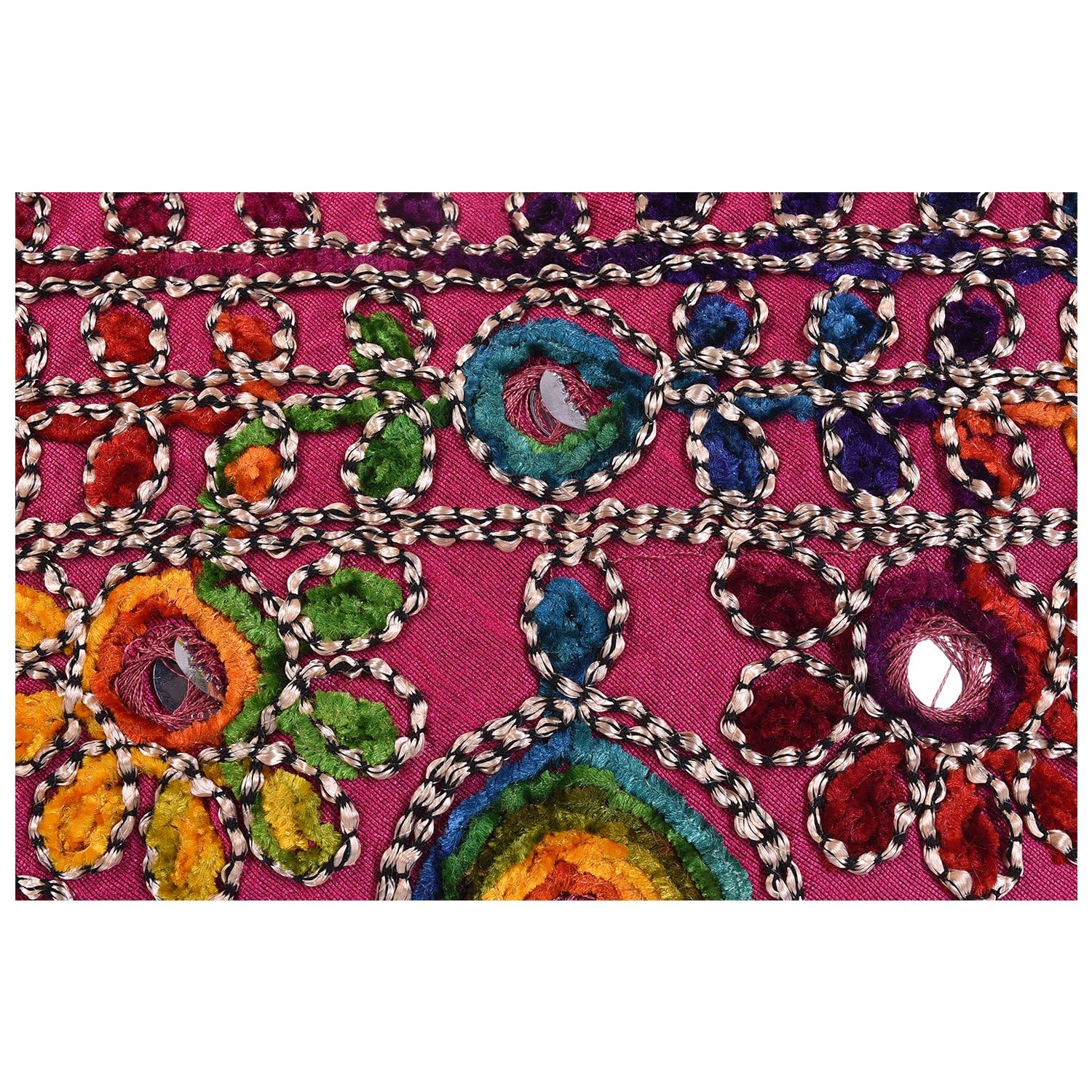 Craft Trade Clutch Bags for Women - Rajasthani Hand Embroidered Mini Crossbody Bag Women's Cluches for Wedding Party Gifts (Pink Multi)