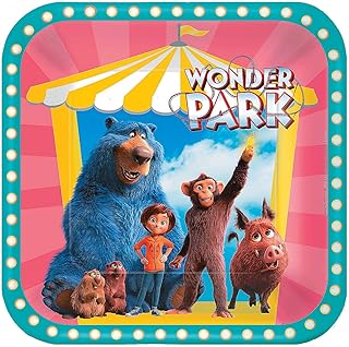 Fun Express - Wonder Park Sq Dinner Plates (8pc) for Birthday - Party Supplies - Licensed Tableware - Licensed Plates & Bowls - Birthday - 8 Pieces