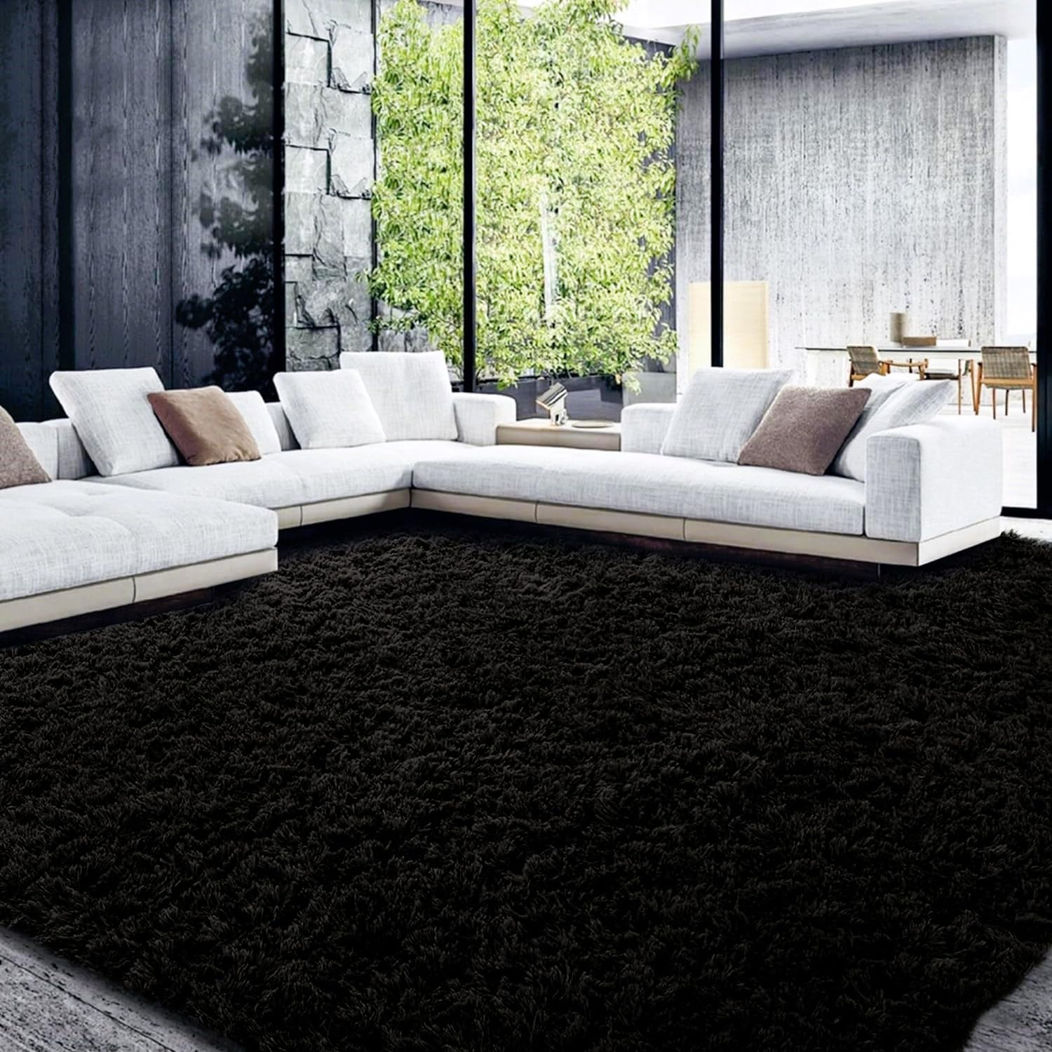 ANAYKA Home Furnishing Microfiber Carpet for Bedroom, Carpets for Living Room, Rug for Bedroom, Rugs for Living, Carpet for Drawing Room, Thickness 4 Cm (Black, 5X7 FEET | 60X84 INCHES) (B0D6G4JMDV) Amazon Price History, Amazon Price Tracker