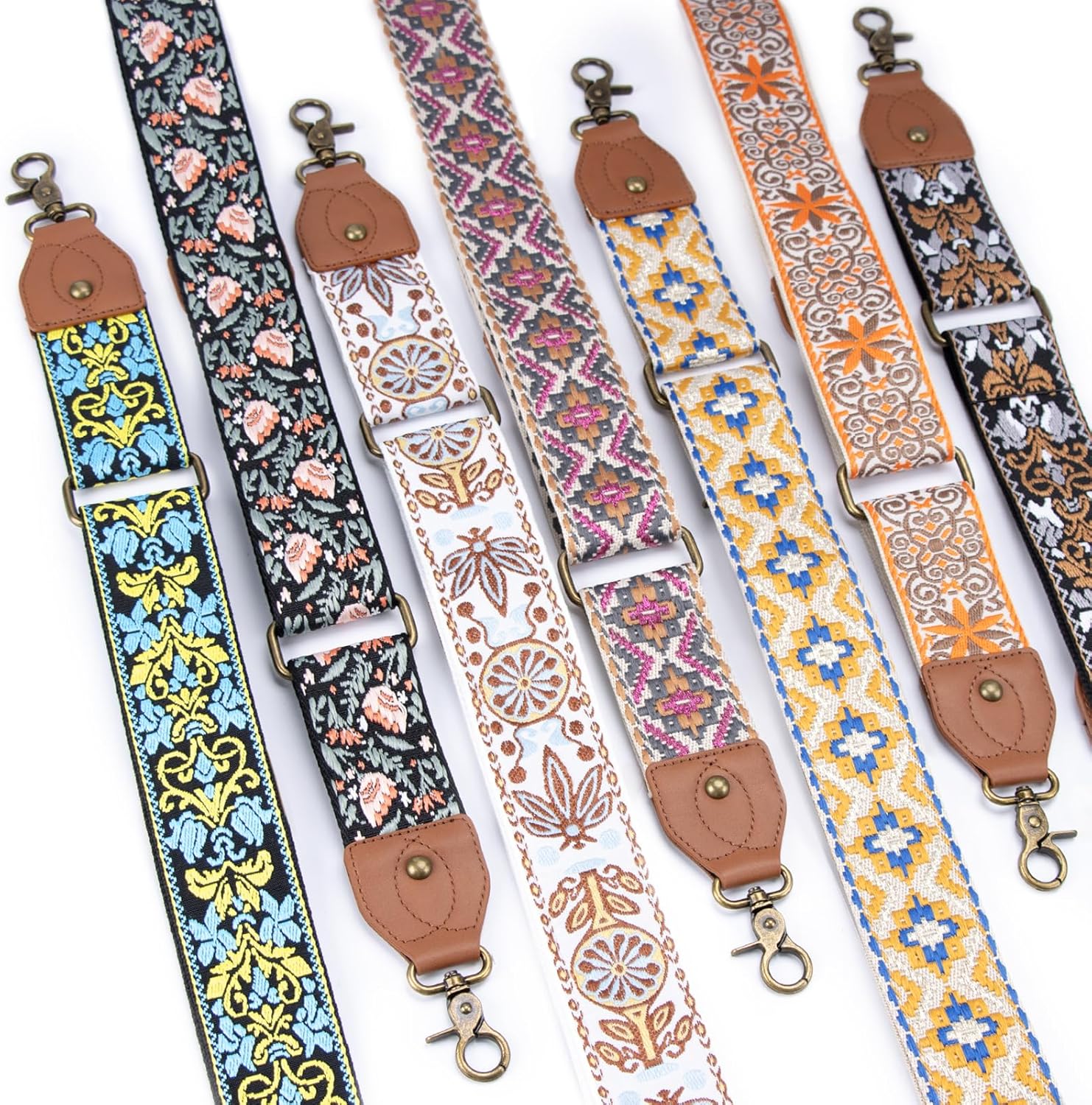 Purse Strap Replacement Crossbody Adjustable Bag Strap Retro Jacquard Embroidery Wide Shoulder Strap for Women Handbags - Image 4