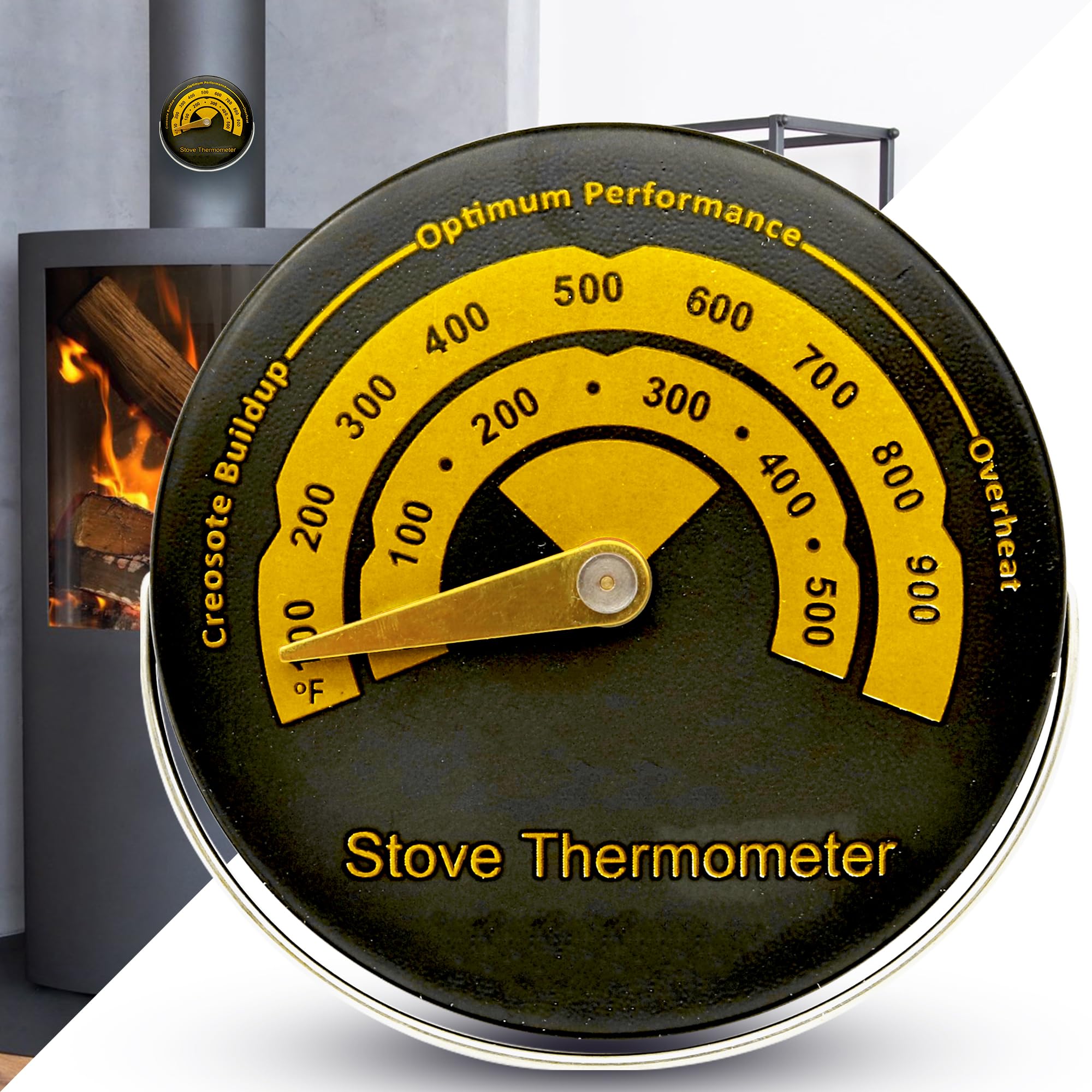 SOL 1pk Magnetic Log Burner Thermometer - Wood Burning Stove ...