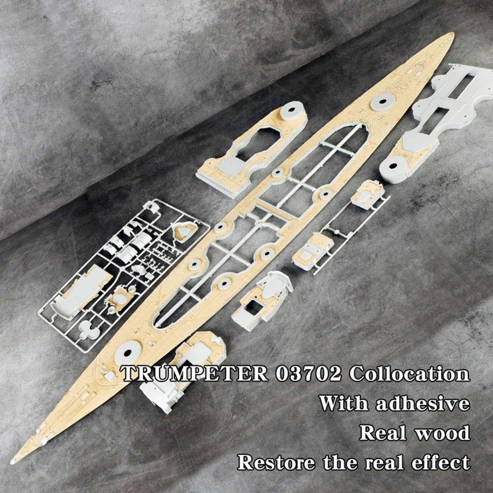 Set di Montaggio di Ricambio Fai da Te per Ponte in Legno per Nave della Marina 03702 in Scala 1:200, per
