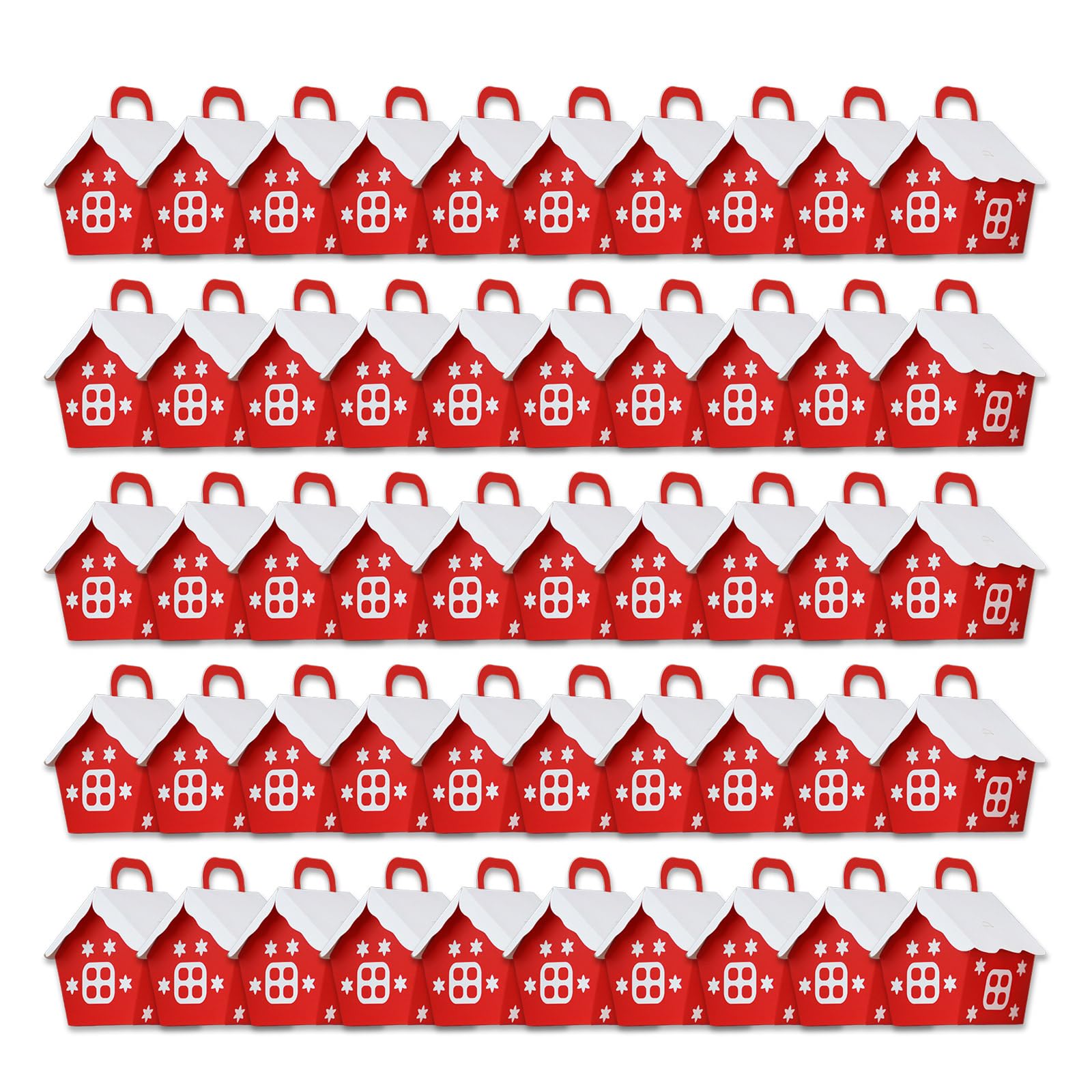 Jazuaiao 50pc Candy Bag Box Gift Cookie Packaging Party Christmas Decoration for New Year Kids Gift New Year Box