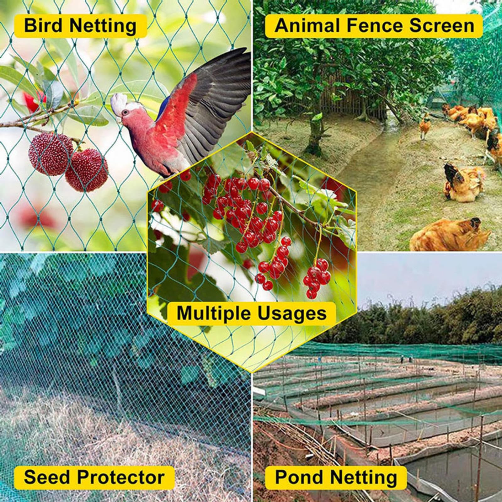 Filet Anti Oiseaux pour Potager Filet de Protection pour Jardin Arbres Fruitiers Filet de Bassin pour Oiseaux,3x10m