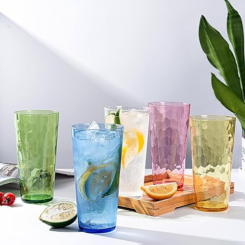 Miniatura 9 de KOXIN-KARLU Mixed Drinkware - Vasos de plástico de 26 onzas, vasos de agua acrílicos, juego de 6 unidades, color morado