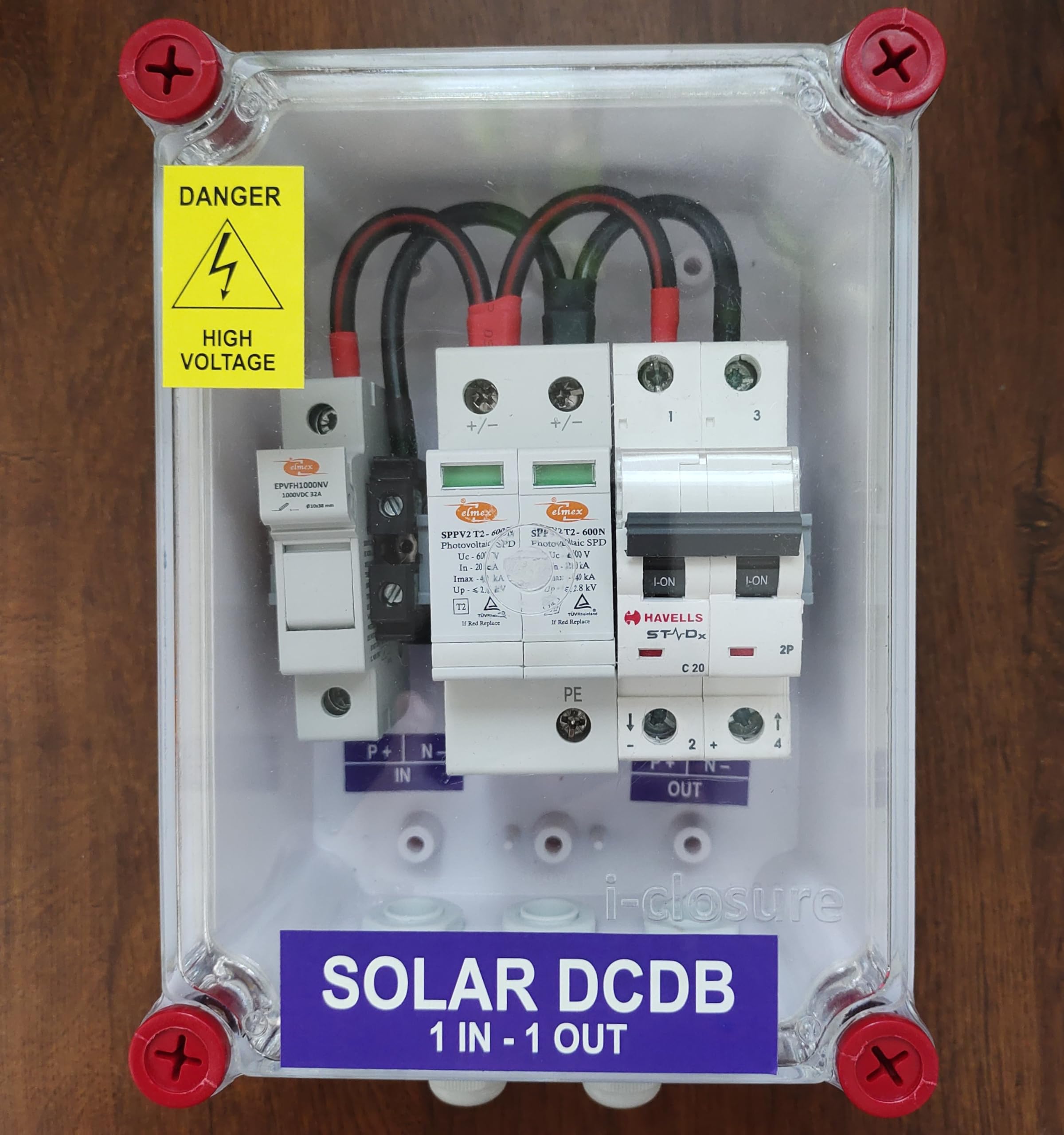 MCB-01 DDC RS-232C接続 日本製 Kenbrook Solar DCDB 1 in 1 Out Inbuilt DC Fuse 20A, SPD 600V