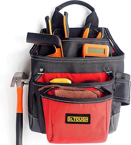 DrTOUGH Professional Electricians Tool Pouch for Construction Belt Pouch Tool Bags for Electricians