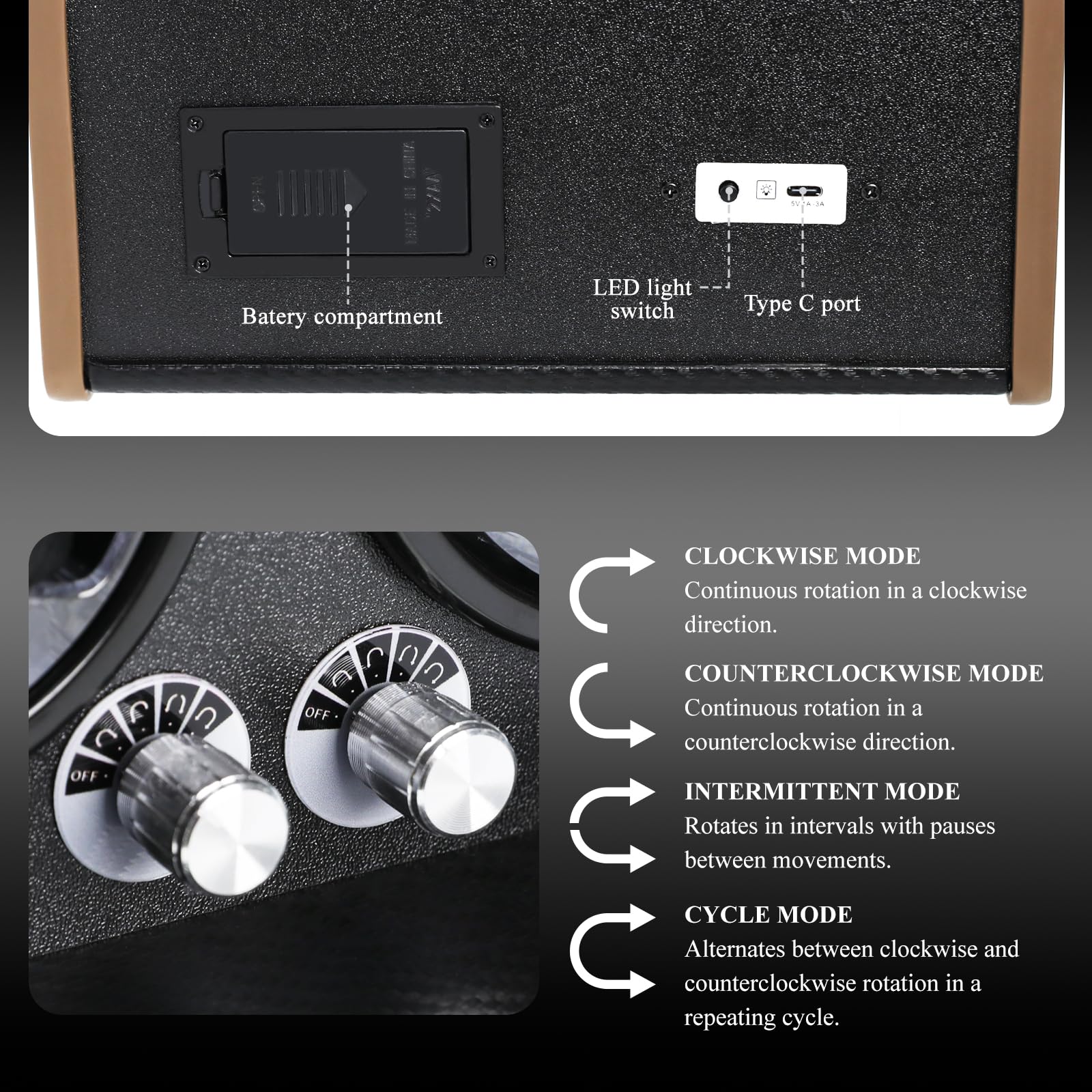 Remontoir Automatique pour Deux Montres Automatiques – 4 Modes de Rotation | Technologie Smart Stop, Écran LED Bleu, Mousse à Mémoire de Forme et Coffret en Bois pour Montres Automatiques de Luxe
