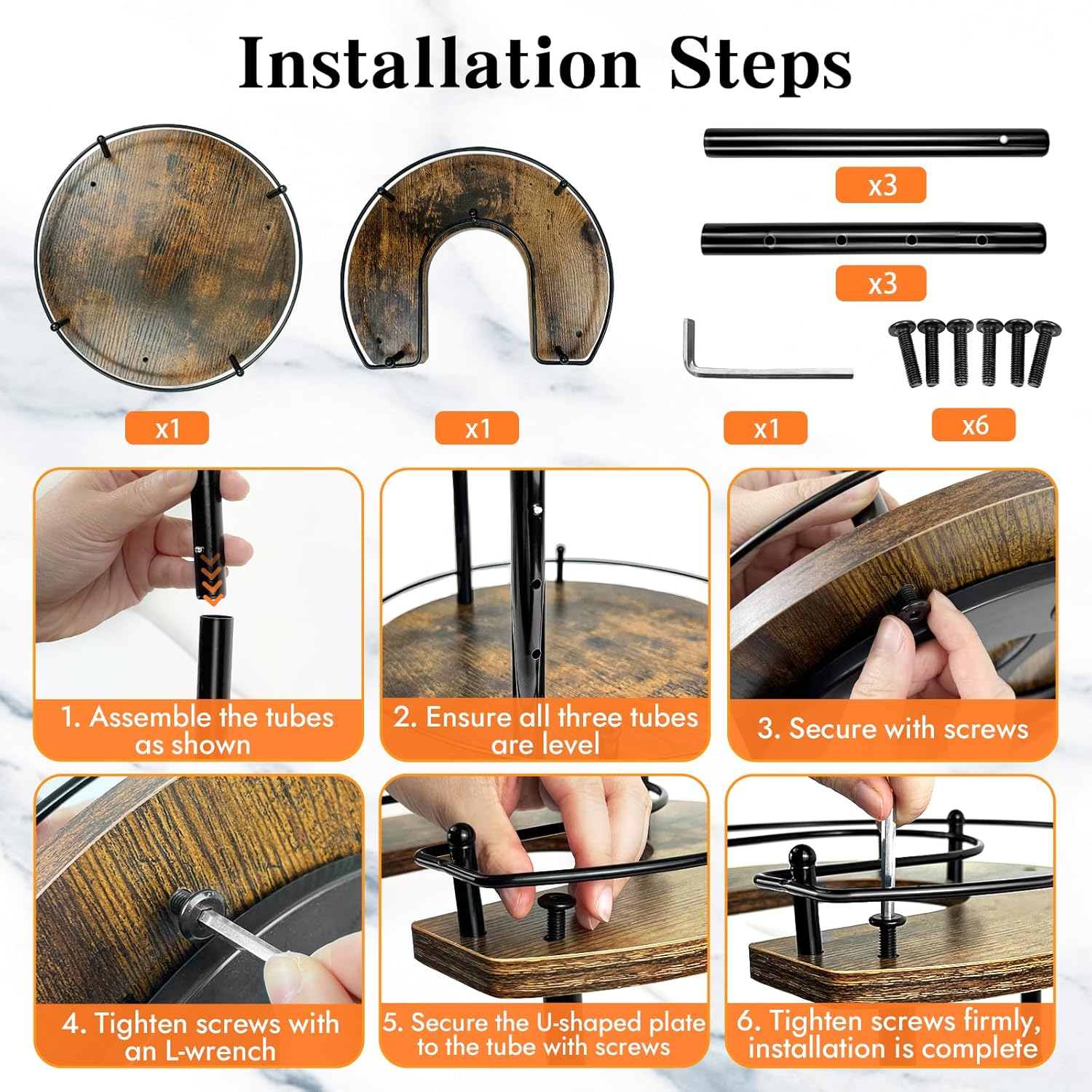 2 Tier Lazy Susan Organizer Turntable for Cabinet U-Shape Spinning Makeup Organizer 11.8" Rotating Spice Rack Height Adjustable, Pantry, Kitchen Countertop, Party, Bedroom