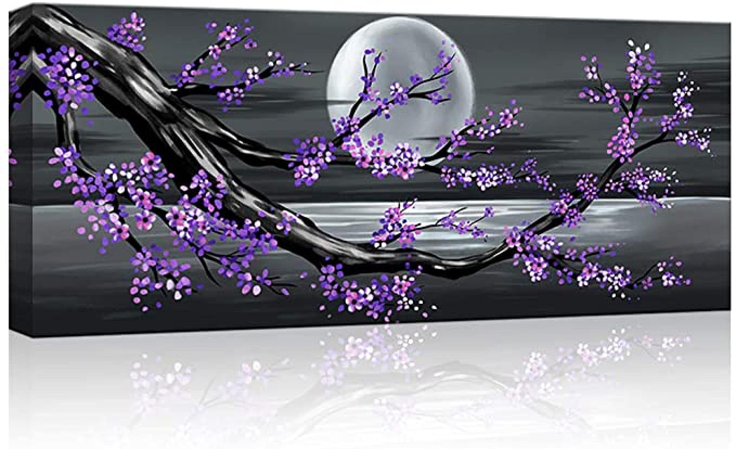 Arbre abstrait peinture fleur de cerisier pourpre haut