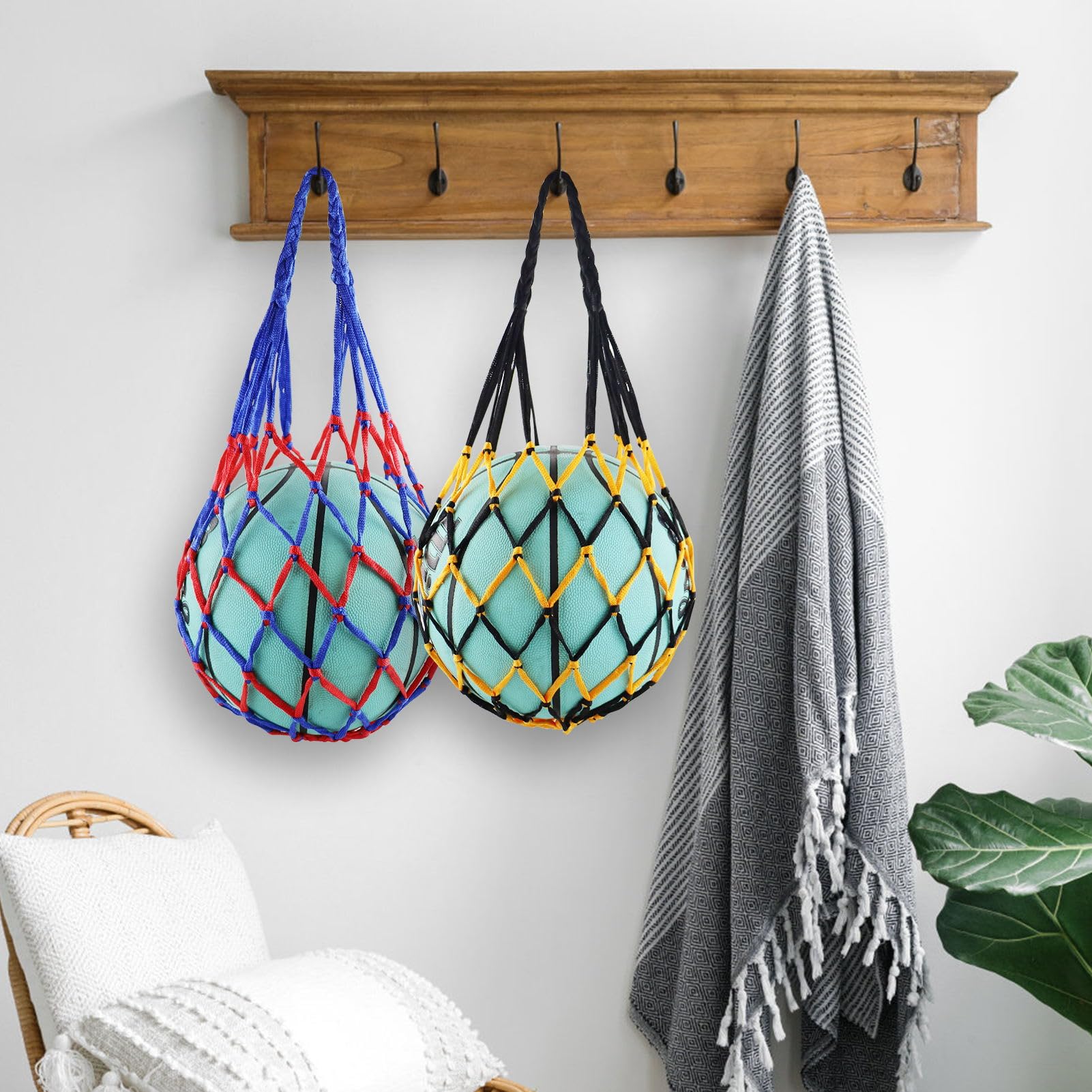 Rete Portapalloni Per Calcio - Borsa A Rete Per 10-15 Palloni - Traspirante E Portatile - Foto 6