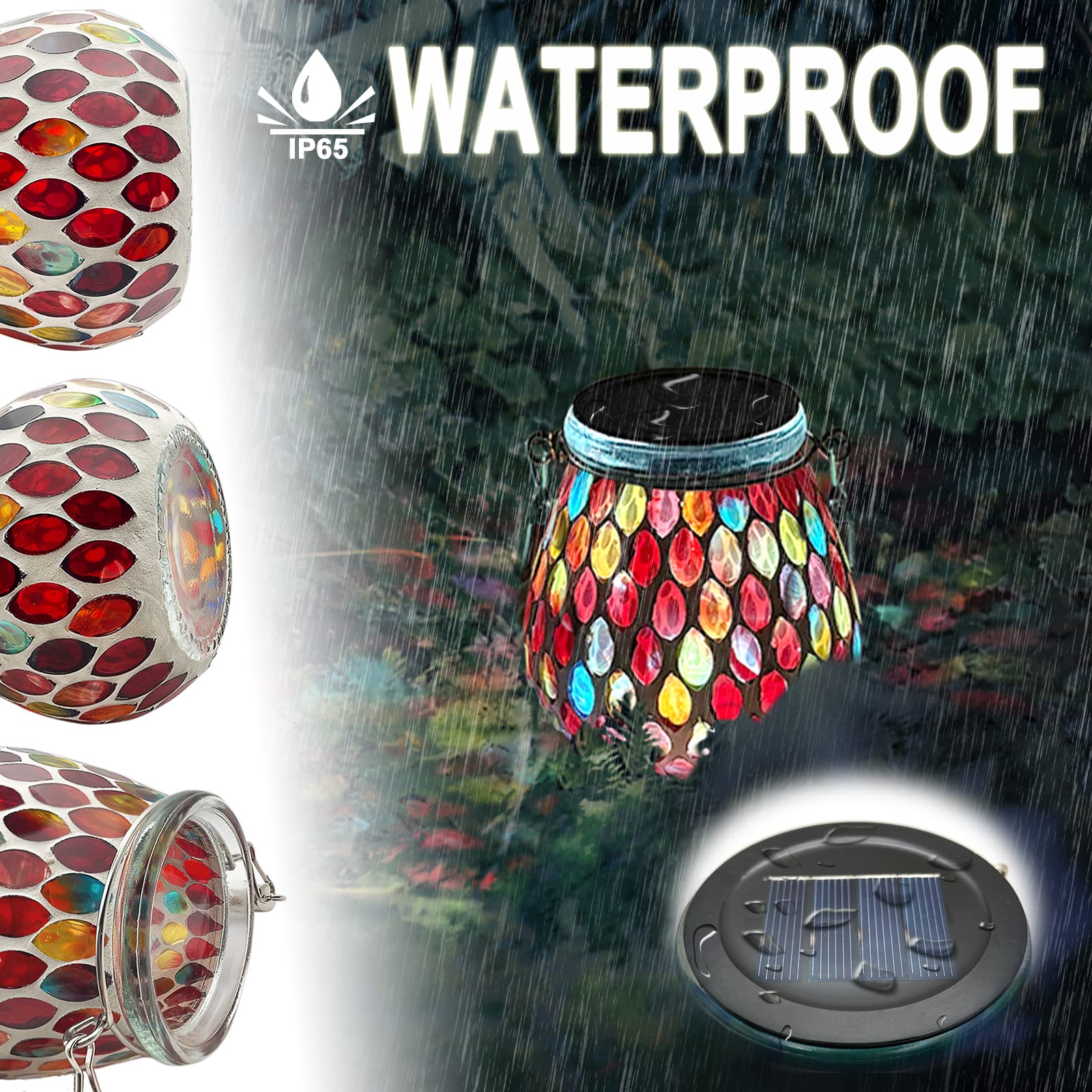 TOTHDATE 2PCS Oval Mosaic Solar Lights Outdoor Garden - Image 4