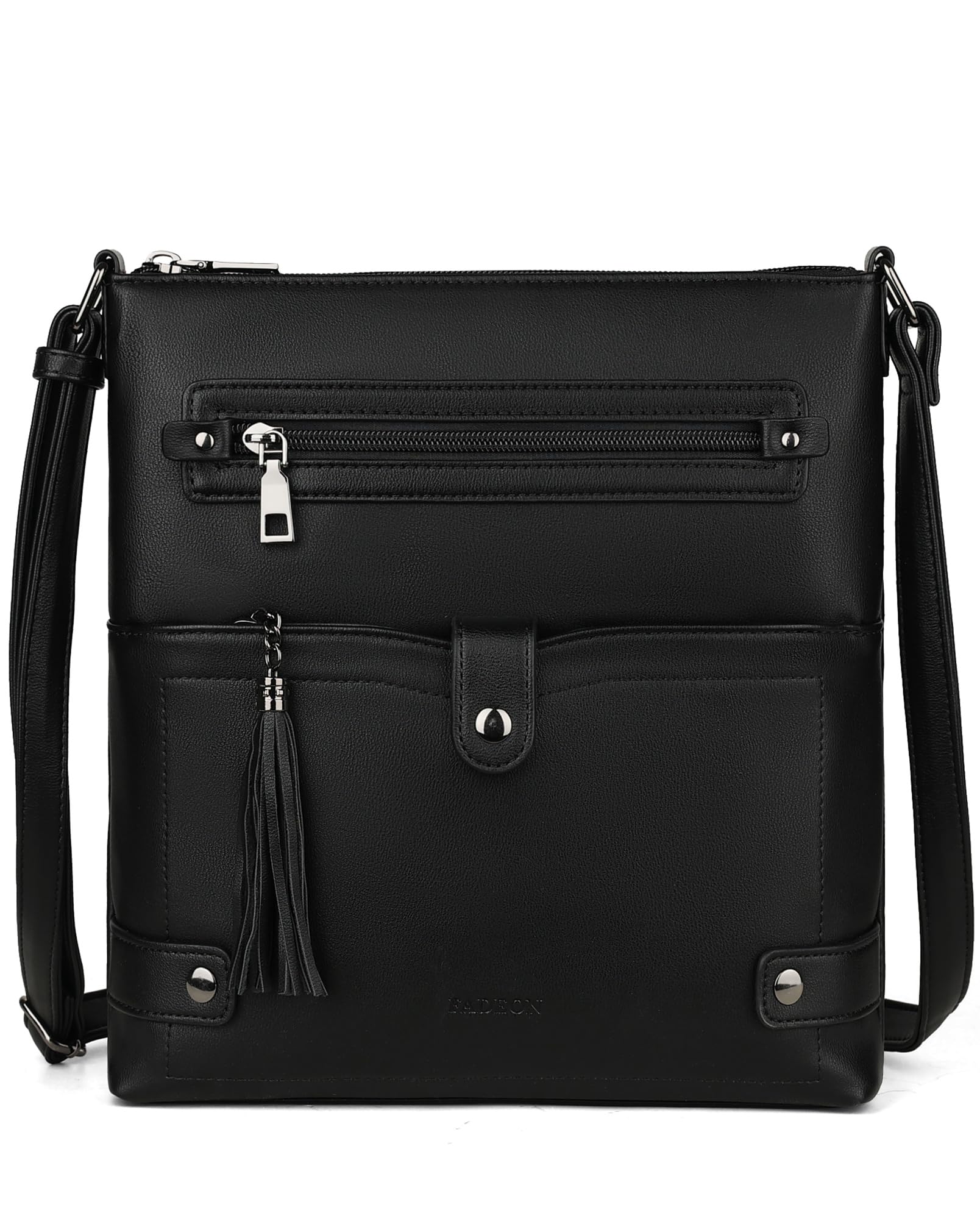 FADEON Crossbody Purses for Women Crossbody Bag Designer Multi Pockets Shoulder Travel Purses with Tassel