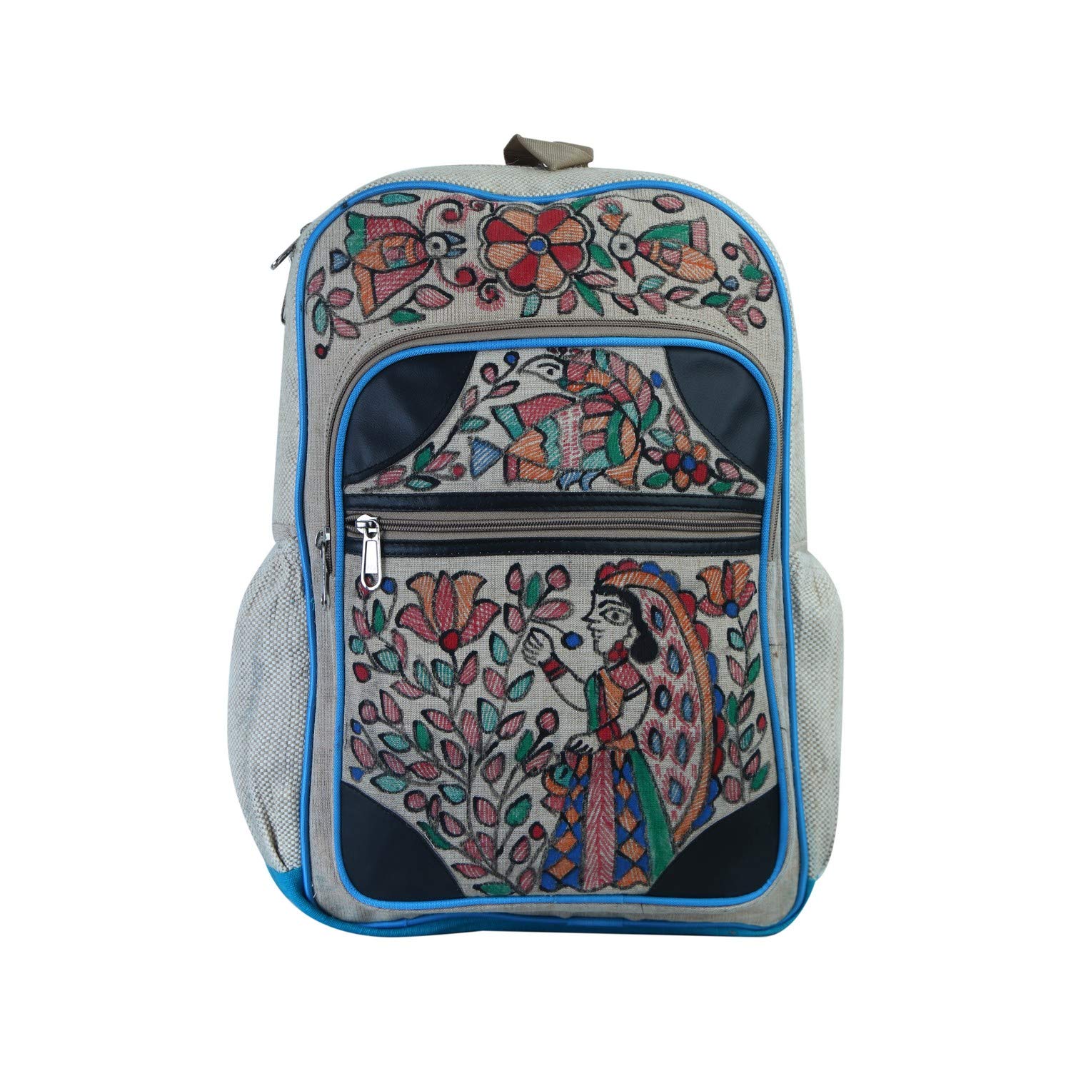 iMithila Handpainted Organic Hemp Cotton Jute 31 Litre Backpack/Laptop Bag, Women and Kids / 15 inch Laptop Backpack/College Backpack/Unisex Travel/Casual Backpack/Waterproof for Outdoor & Office (B08R6C3JXB) Amazon Price History, Amazon Price Tracker
