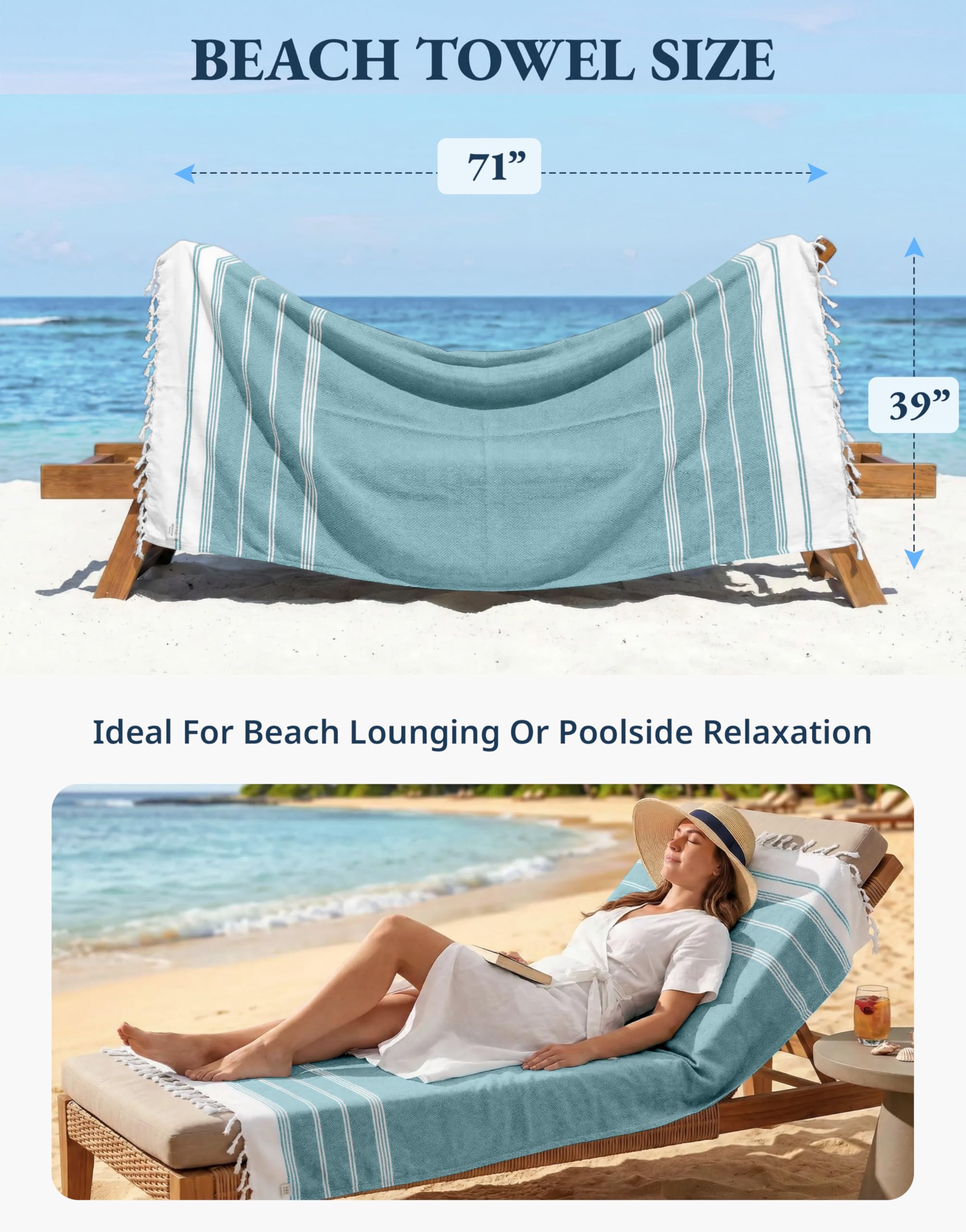 Amazon.com: LANE LINEN 6-Pack Oversized Pre-Washed Beach Towels