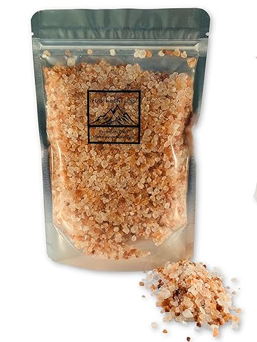 Sal rosa del Himalaya oscuro de 16 onzas Paquete reutilizable de 1 libra, recomendado por chef, sal natural y orgánica para condimentar todo tipo