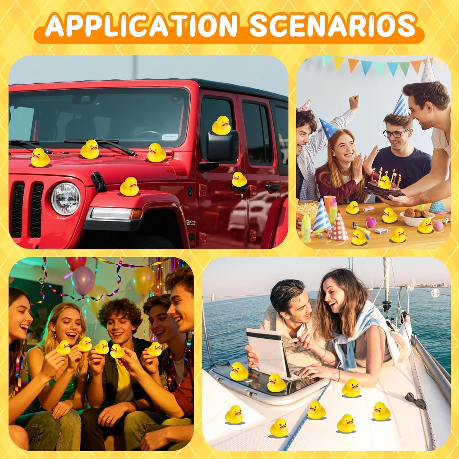 9 Pcs Float & Squeak Mini Duck Stress Relief Toys Stress Balls for Adult, Mini Round Eye Rubber Ducks Squeeze Fun for Birthday Party Office Christmas Stocking Stuffer Gift