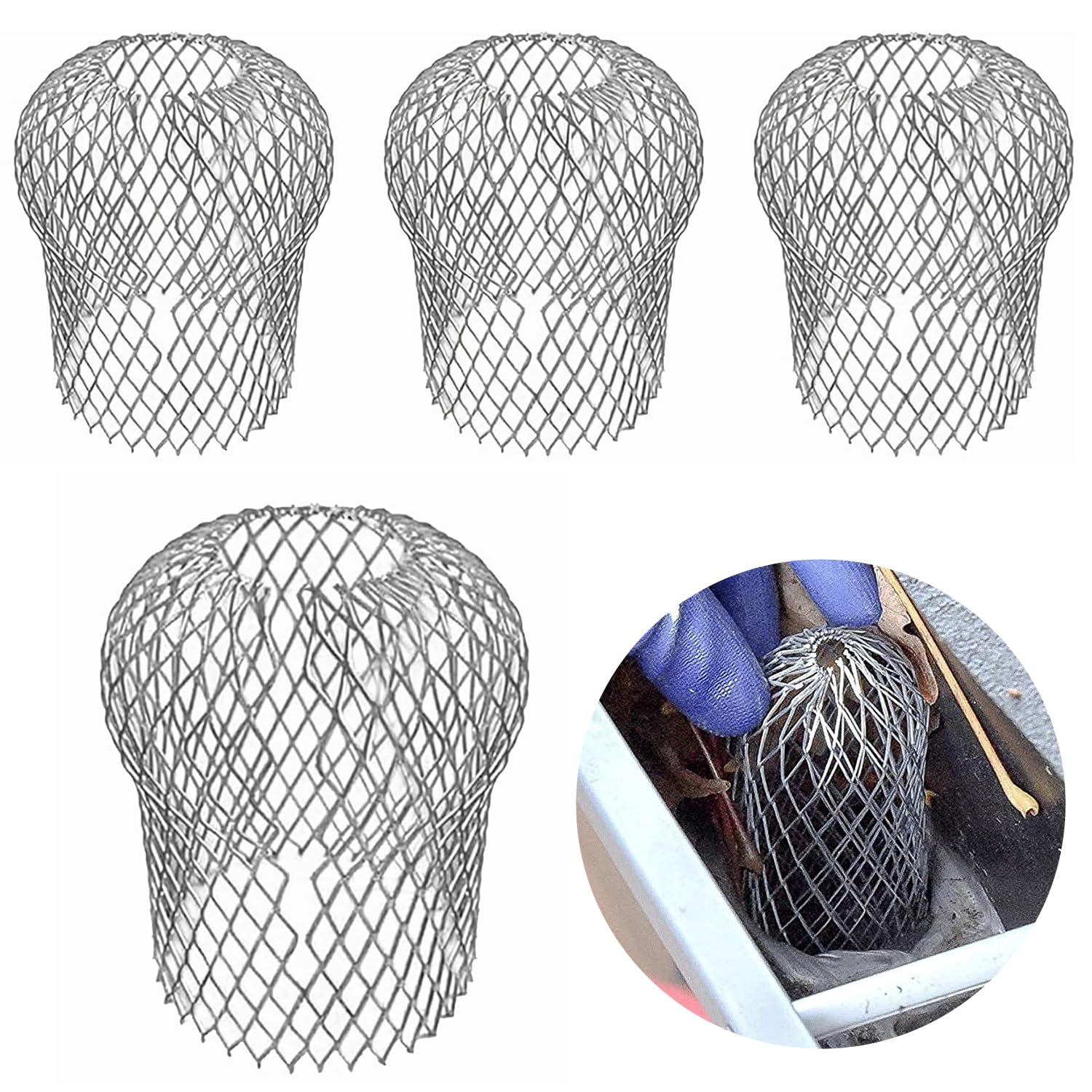 Filtri Parafoglie Per Grondaie - 4 Pezzi In Alluminio Anti-Intasamento - Foto 3