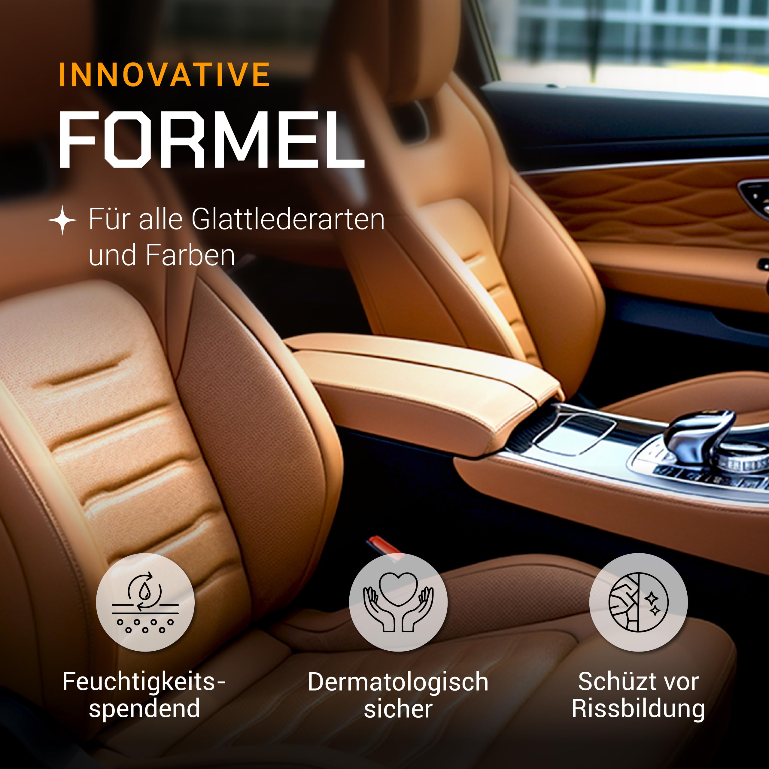 Auto Lederpflege Set – Lederreiniger Auto & Kunstleder Pflege mit Mikrofaser – Leather Conditioner für Autositze & Ledercouch – Tiefenreinigung für Echtleder & Kunstleder