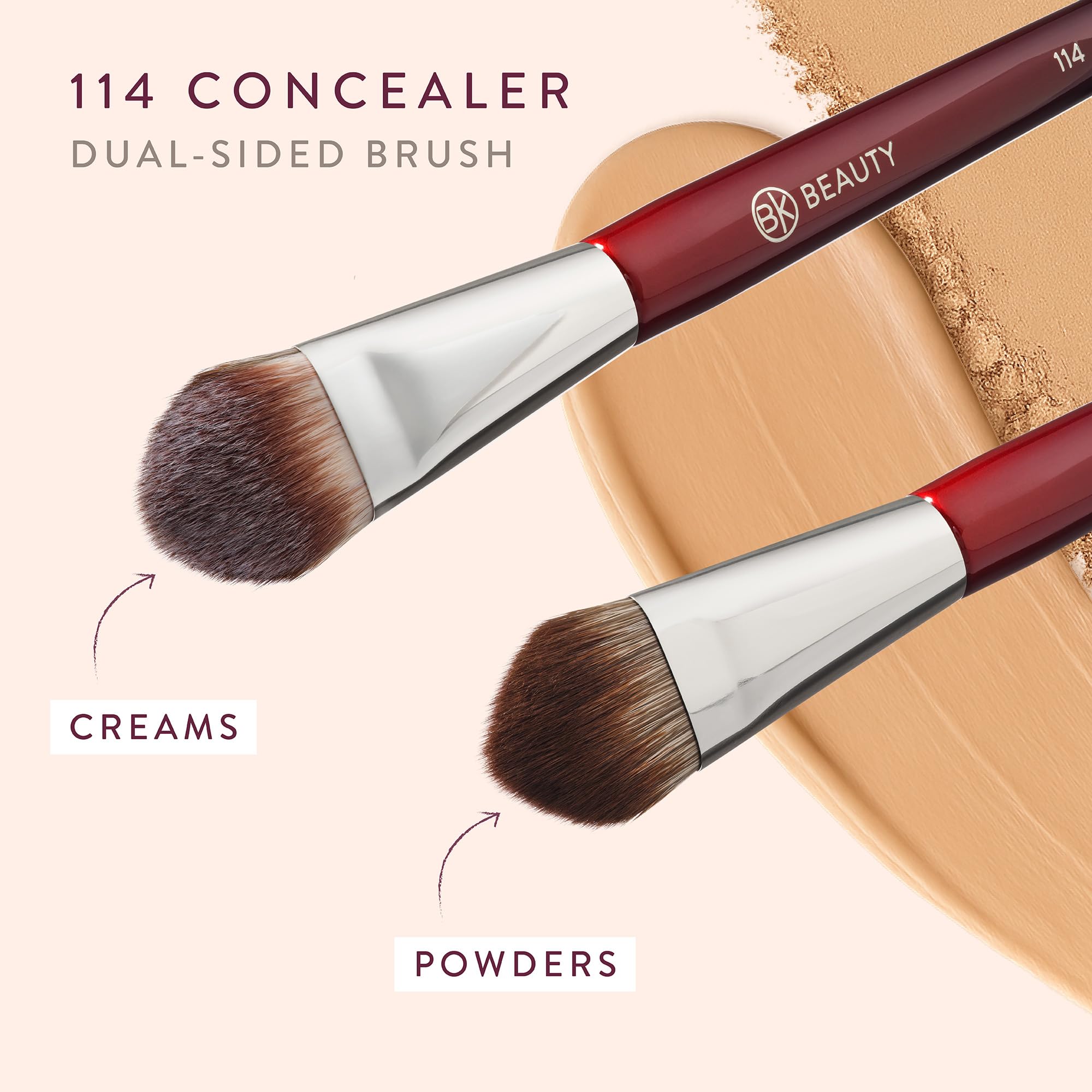 BK BEAUTY 114 Dual-Sided Concealer Brush with Soft Vegan Bristles