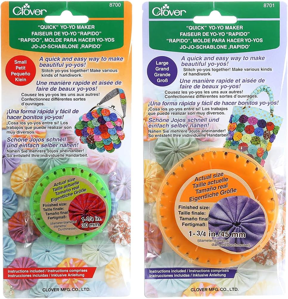 Bundle of Two (2) Quick Yo-Yo Makers: Small (Makes 1.25" yo-yos) and Large (Makes 1.75" yo-yos)