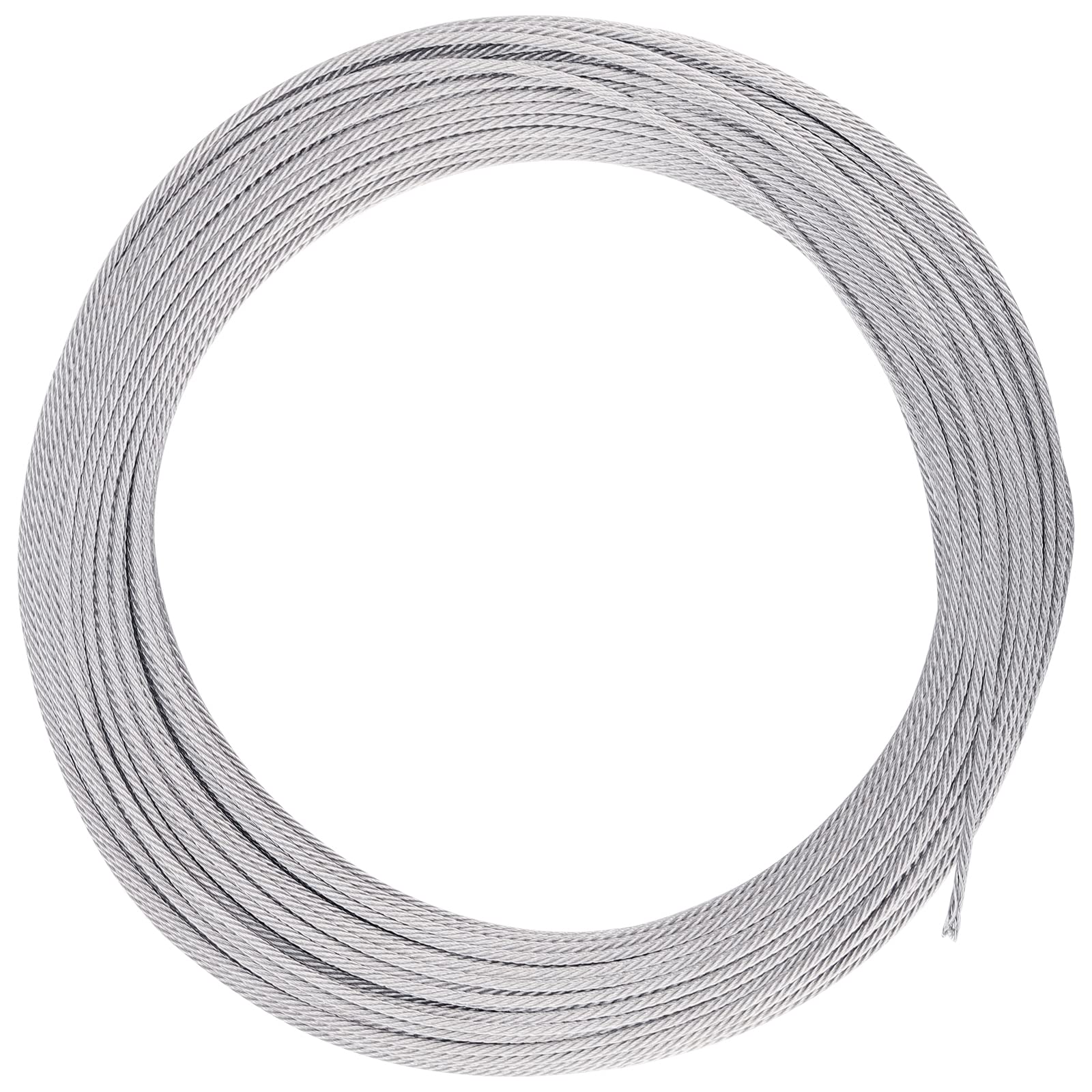 1 sztuka linki ze stali nierdzewnej 50 m x 3 mm, 7 x 7 rdzeni linek drucianych ze stali nierdzewnej, drut napinaj?cy linka stalowa do liny, por?czy kablowych, do zawieszenia na zewn?trz
