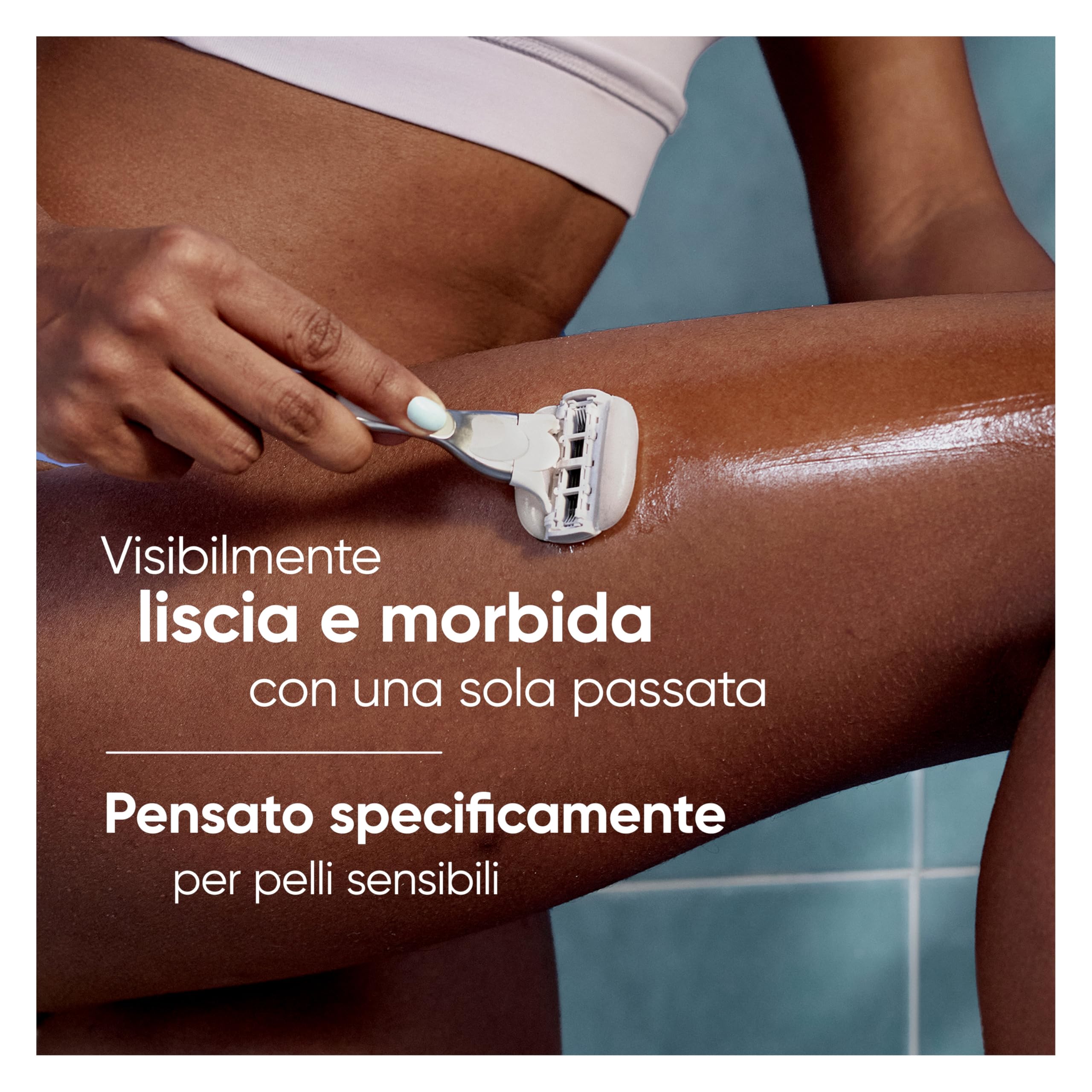Gillette Venus Comfortglide Sensitive 10 Lamette Donna Venus di Ricambio a 5 Lame per Rasoio Donna, Adatto a Depilazione Corpo, Idea Regalo