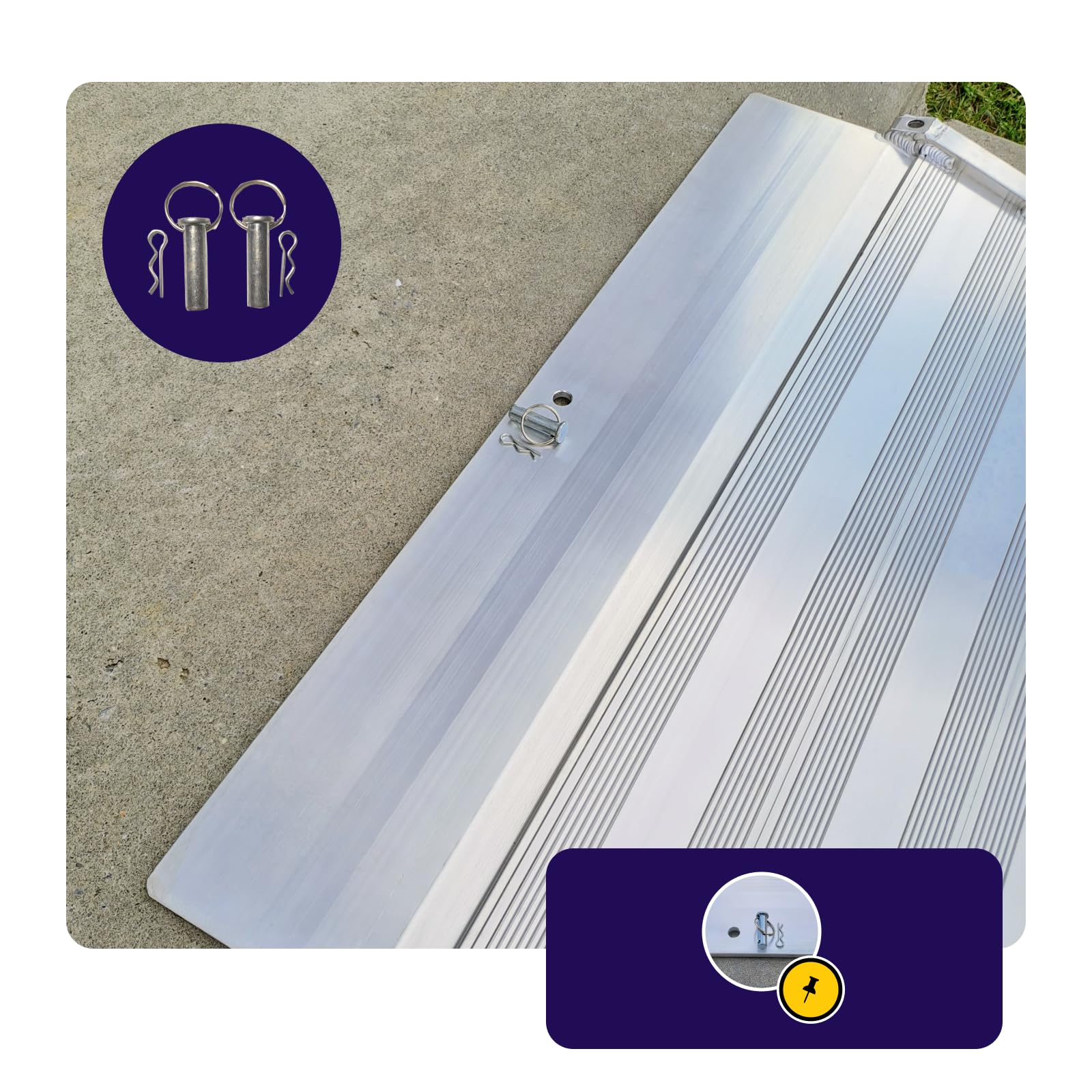 Rampa de Carga 400kg Moto Rigida Robusta Plegable Plataforma 225cm Silla de Ruedas Aluminio Superficie Ultra Antideslizante Transporte Eventos Estuche de Vuelo HR225