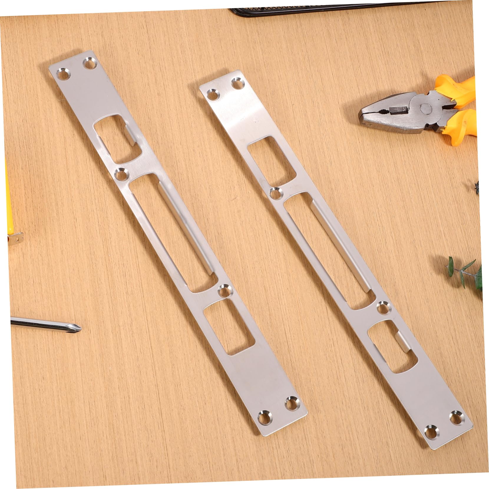 Homoyoyo 9 Ensembles Boucle De Cadre De Porte Serrure De Sécurité Plaques De Gâche Pour Portes Extérieures Renfort De Ponceuse Bouton Pour Animaux De Compagnie Plaque De 2 pièces * 9