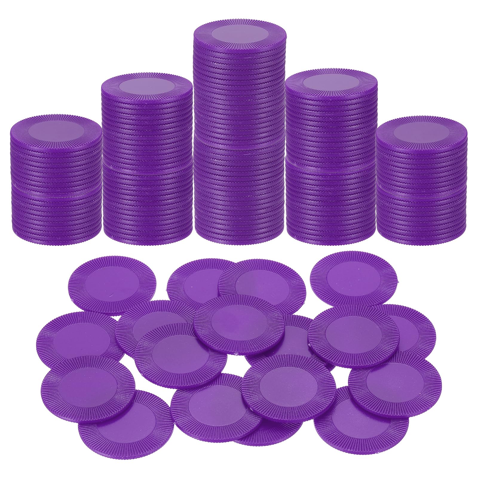 sourcing map 50Pcs Plastic Poker Chips, 38mm Mini Bingo Chips Learning Counters Counting Counters Disks Markers Opaque Game Tokens for Game Play Math Counting, Purple, Pattern