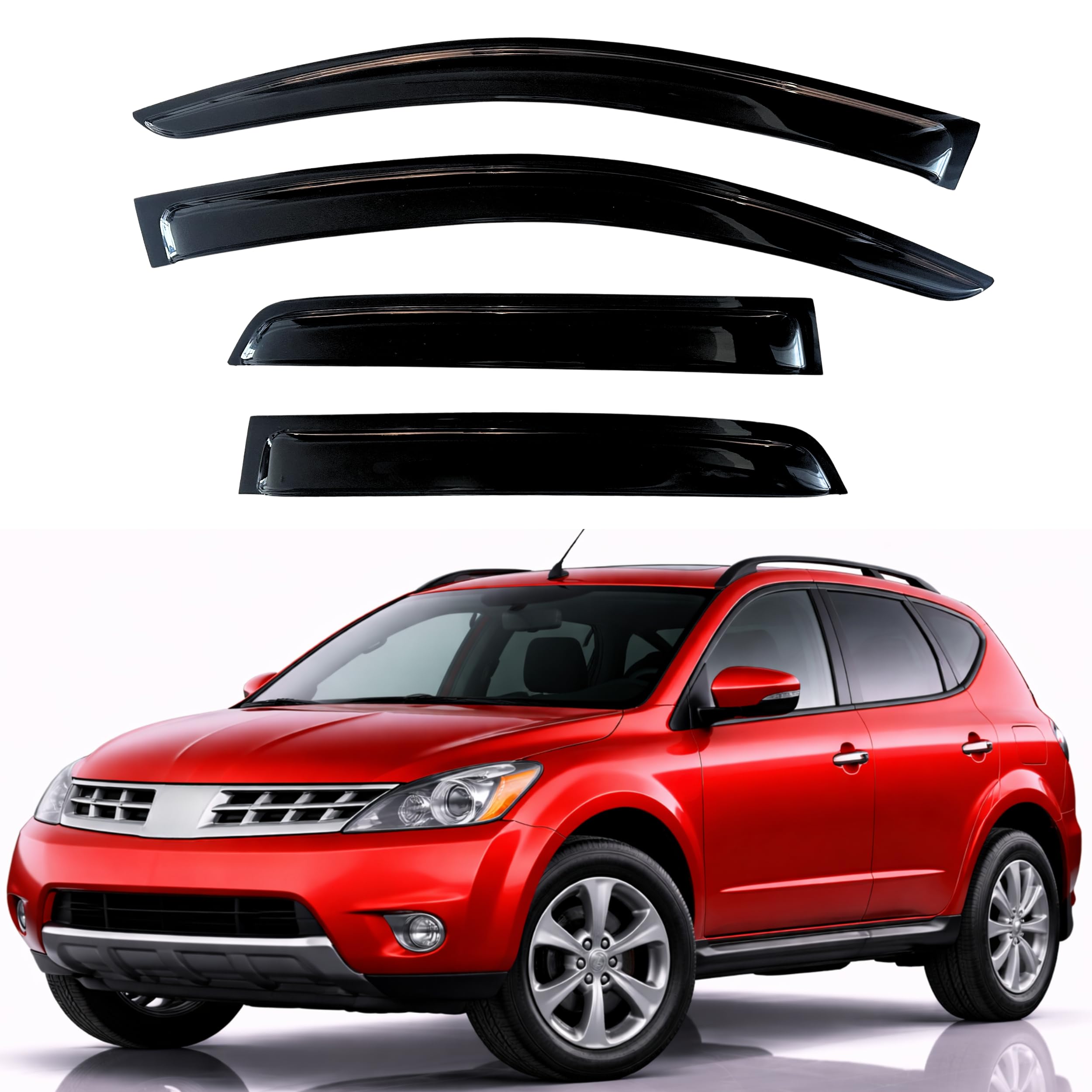 KPY Rain Guards Fit for 2003-2007 Nissan Murano, Out-Channel Window Visors Vent Wind Deflectors 4PC, Car Accessories for 03-07 Murano