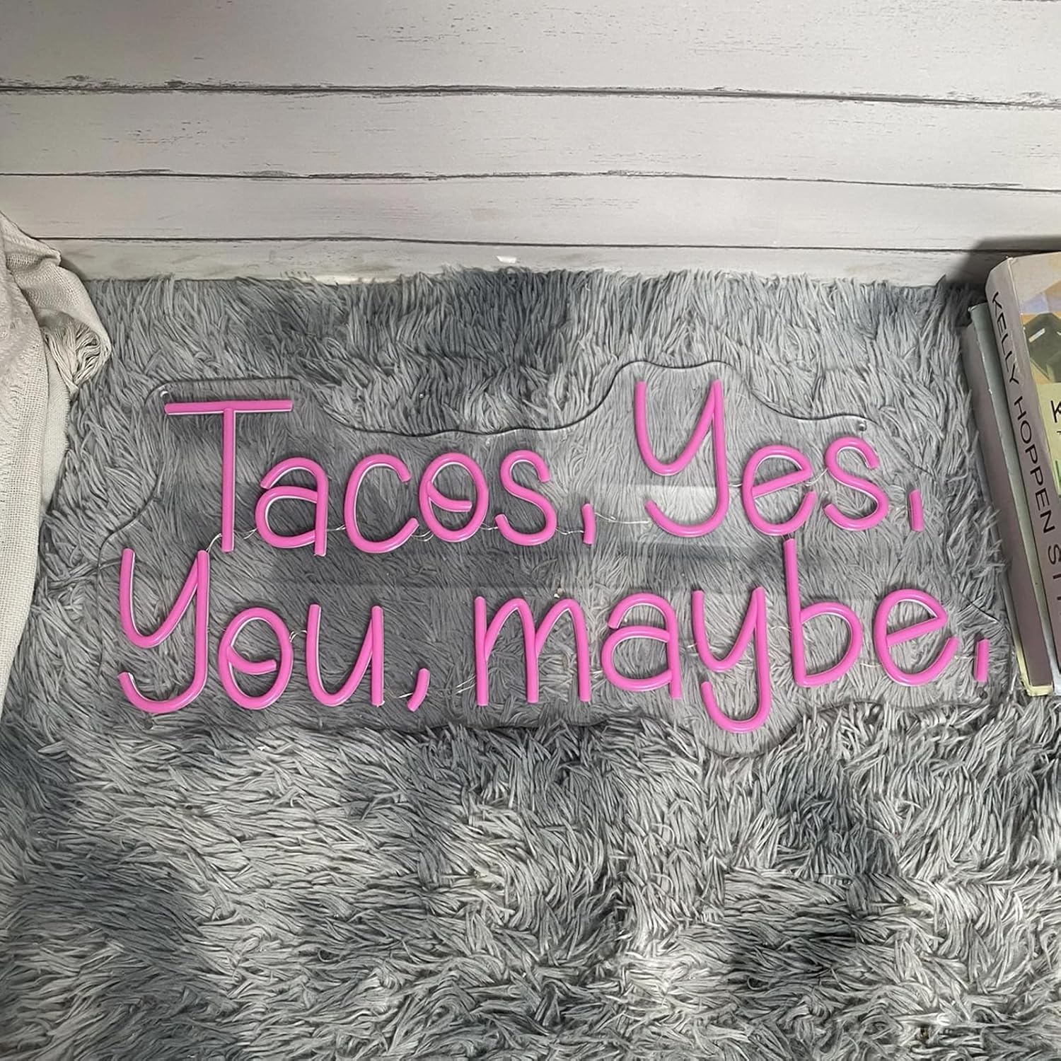 Tacos, Yes, You, Maybe Neon Sign Led Taco Neon Light Up Letter Wall Decor for Business Mexican Restaurant Tacos Party Bar Shop Man Cave Size: 20inch