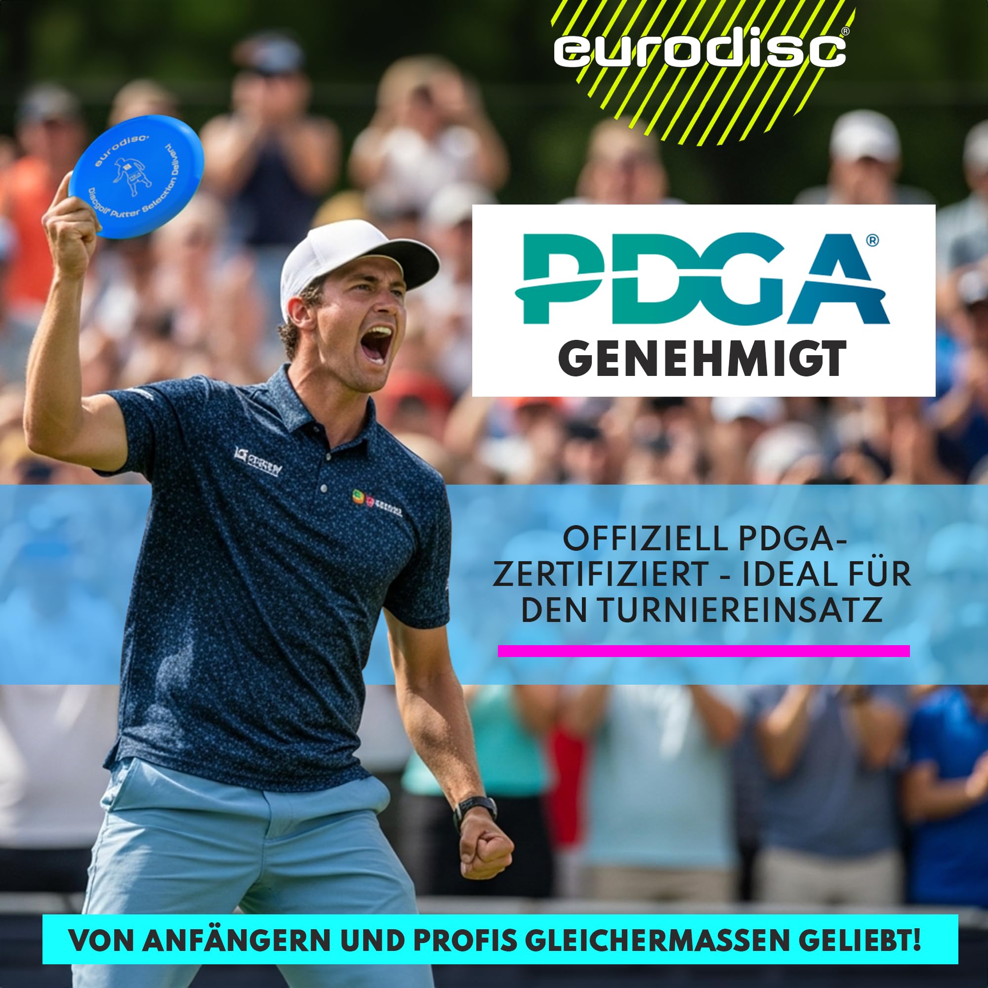 Eurodisc Disc Golf Frisbee zestaw startowy dla początkujących, wyjątkowo wysokiej jakości, trwały, Selection Putter Midrange Driver (niebieski, pomarańczowo-żółty)