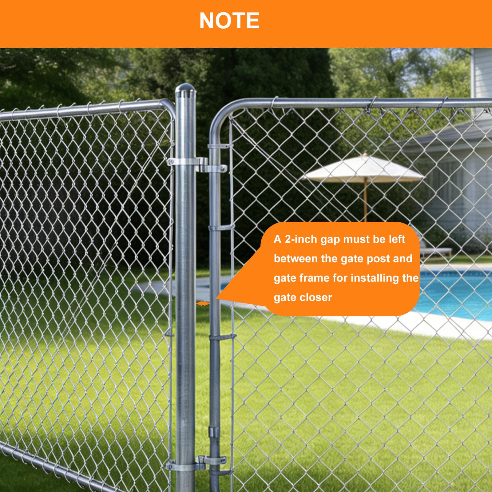 Upgraded Chain Link Gate Closer, Heavy Duty Spring Steel Rod with Adjustable Tension, Automatic Gate Closer for Pool, Dog and Backyard Gate — Amazon image 5