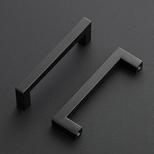 Miniatura 2 de Ravinte Paquete de 10 tiradores de gabinete negros de 4-12 pulgadas, manijas cuadradas de gabinete negro mate, accesorios de cocina para tiradores