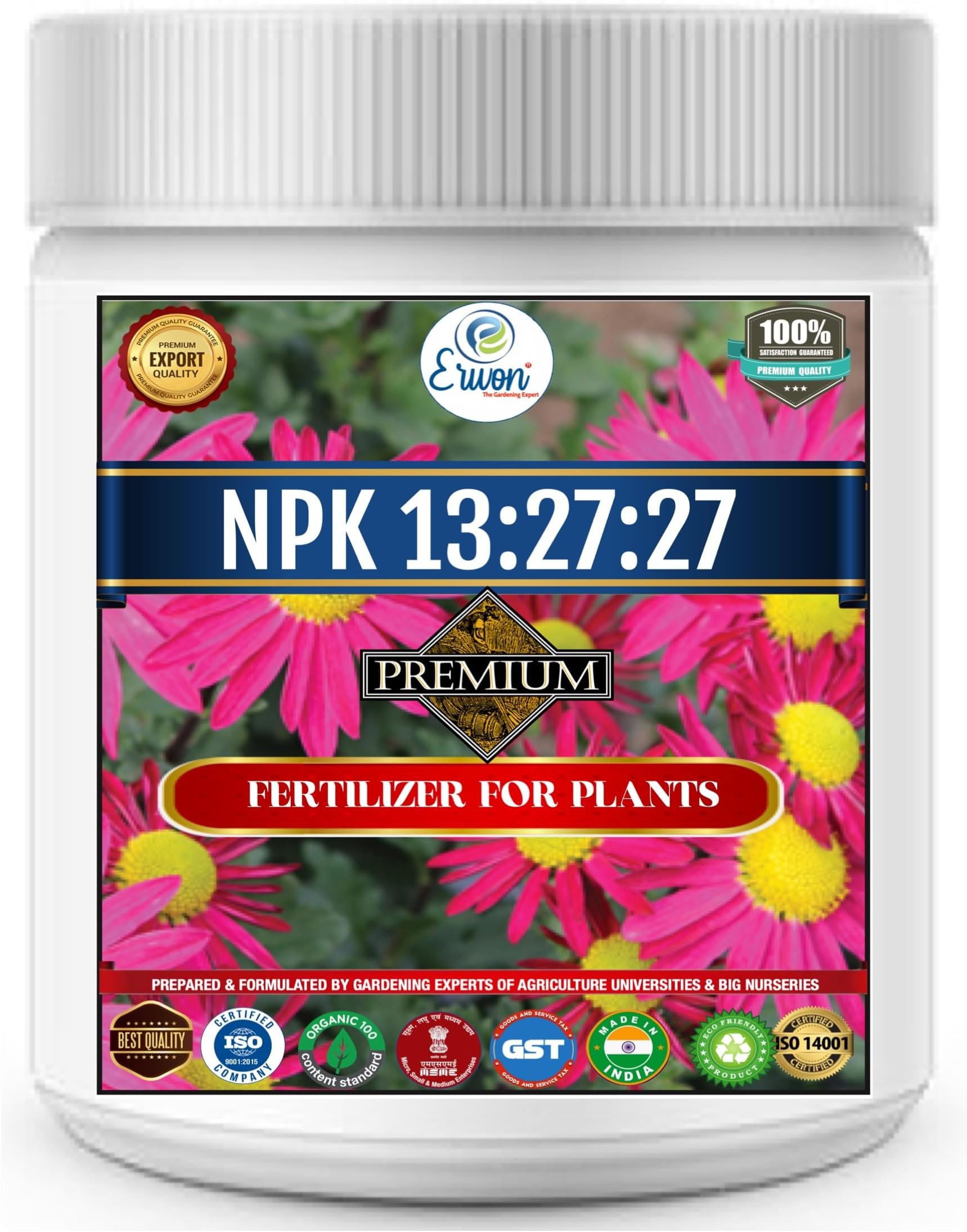 Erwon Npk 13:27:27, Premium Fertilizer, 100% Pure Powerful Fertilizer Powder For Overall Growth Of Plants (200 Gm)