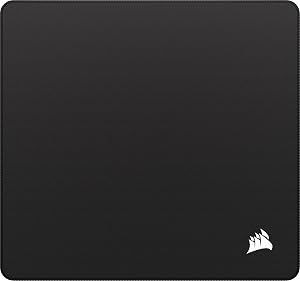 Tapis de souris de jeu CORSAIR MM Anti-Fray en tissu – Moyen (320 x 300 mm), surface micro-tissée de précision, base en caoutchouc naturel antidérapante, bords cousus – Noir
