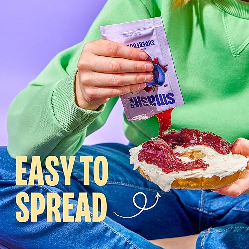 Miniatura 5 de Chia Smash Superfood Jam Squeeze Packets Concord Grape - Paquete de 10 unidades  1.15 onzas cada uno  Untar, arriba, apretar y refrigerio  30