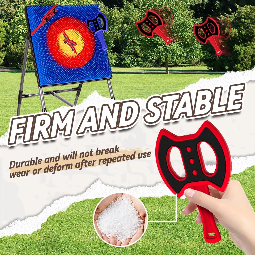Axe Throwing Game for Backyard, Axe Throwing Target Set 16 Throwing Axes Outdoor Games Indoor Carnival Yard Lawn Backyard Games 8 Star + 8 Axes (Dart Board Not Inclu)