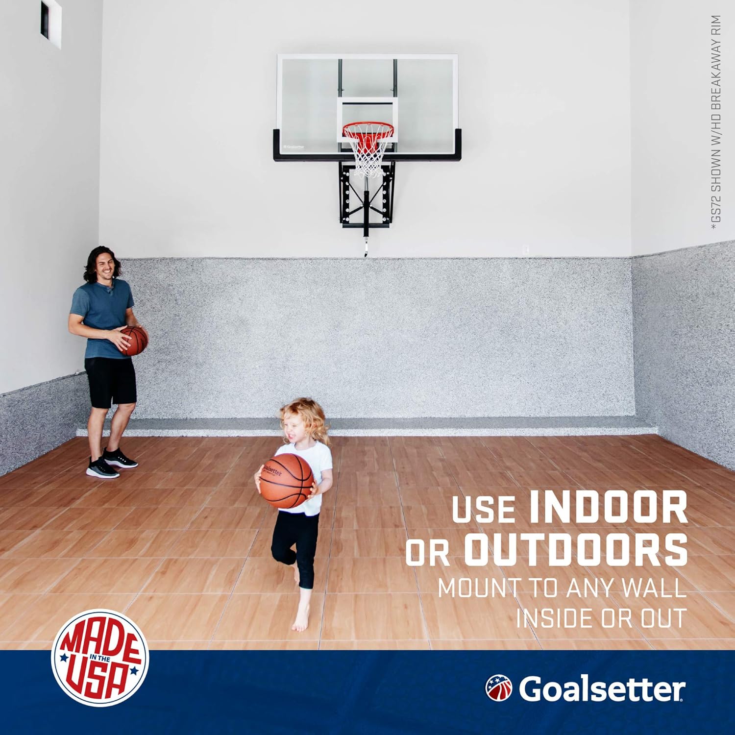 Goalsetter Adjustable Acrylic Backboard Wall Mounted Basketball Goal - Multiple Size and Rim Options Available : Everything Else
